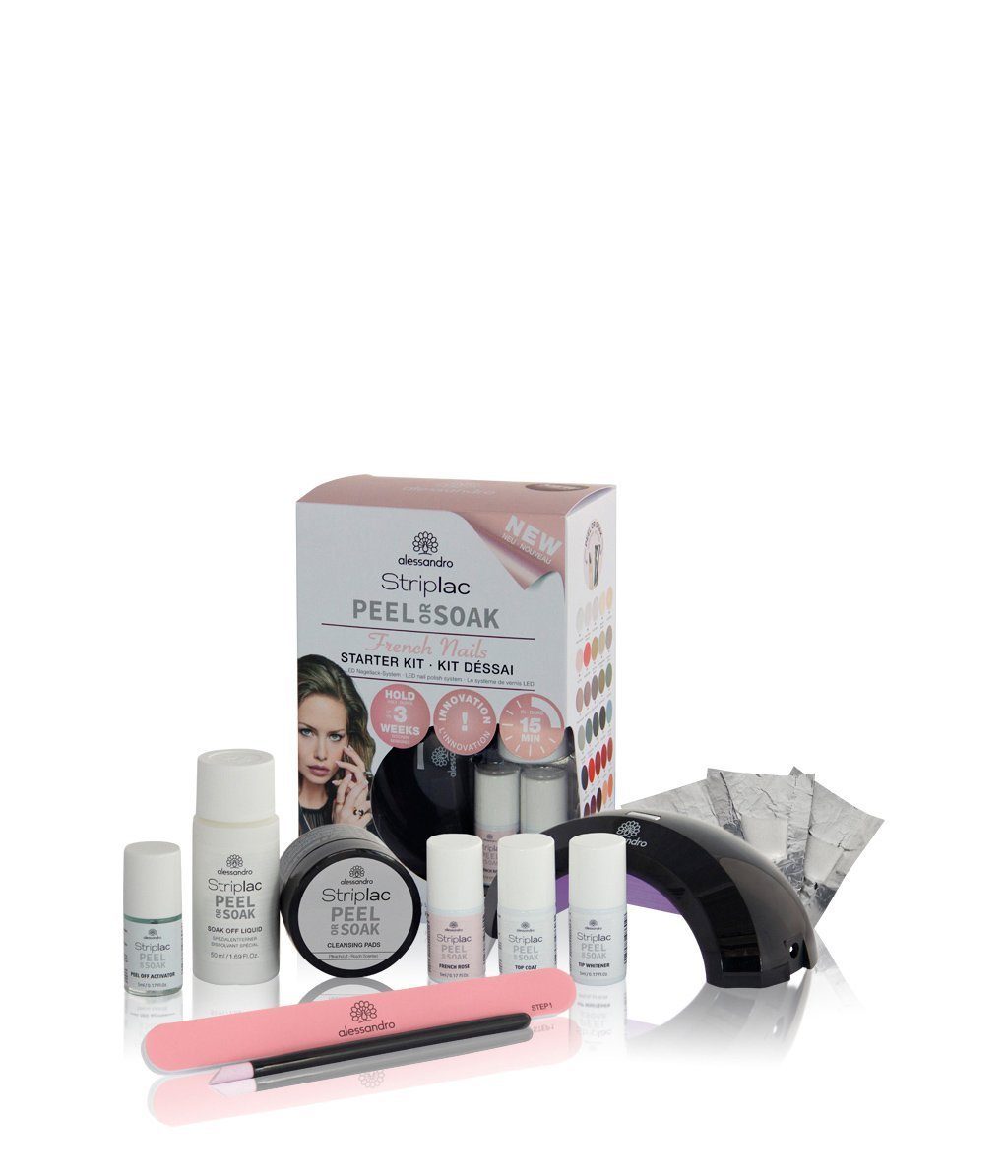 UV-Nagellack-Set Alessandro Striplac Peel or Soak French Nails Starter Set