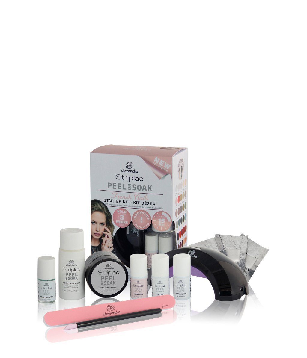 alessandro international UV-Nagellack-Set Alessandro Striplac Peel or Soak French Nails Starter Set, 10-tlg., UV-Nagellack-Set, Professionelle Maniküre für zu Hause