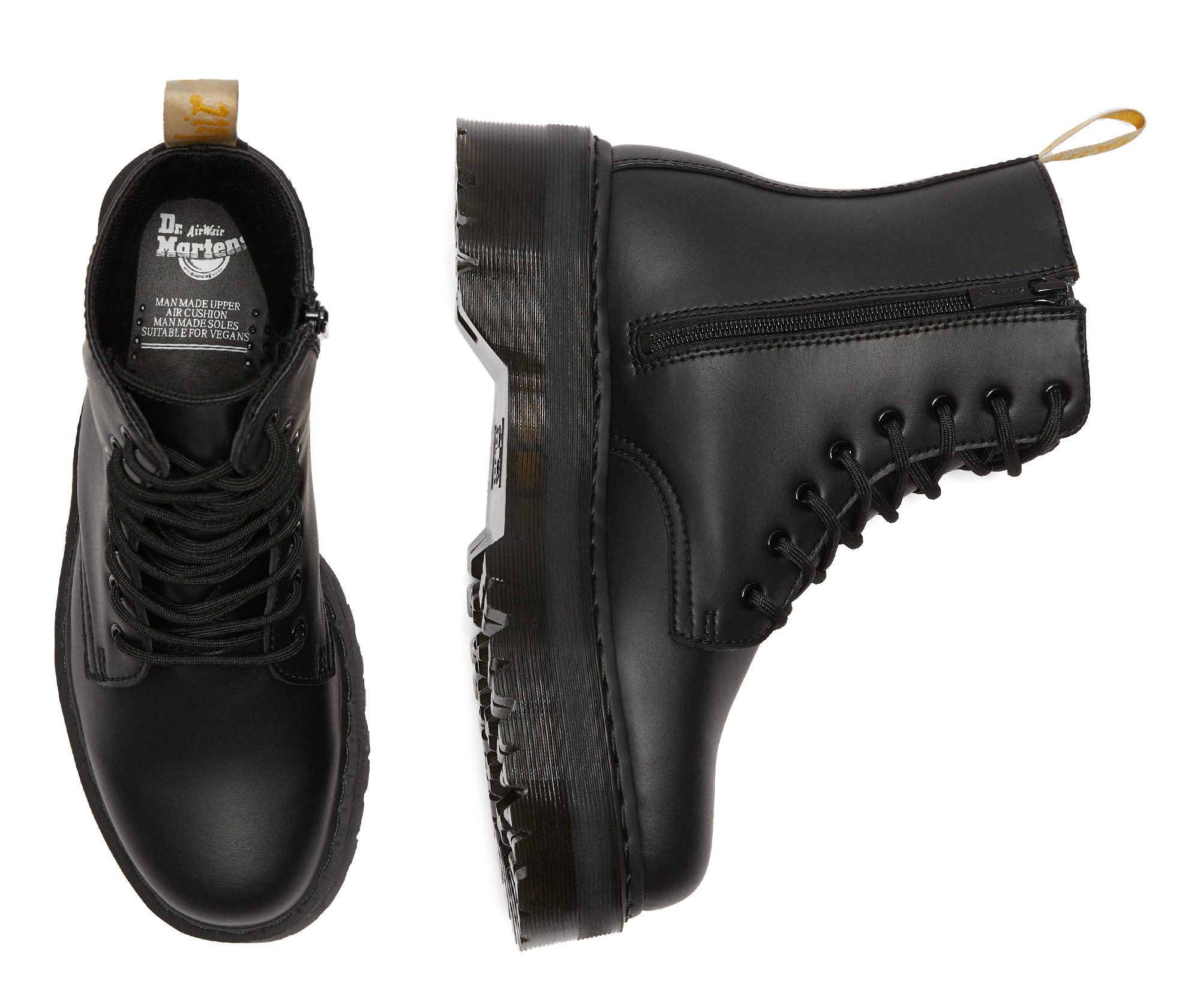 DR. MARTENS Jadon II Mono Vegan Plateaustiefel Schnürboots Plateausboots, Chunky Boots mit Innenreißverschluss