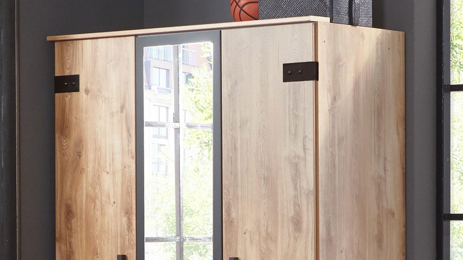 Wimex Jugendzimmer-Set Jugendzimmer 1 Liverpool Kinderzimmer Eiche graphit günstig online kaufen