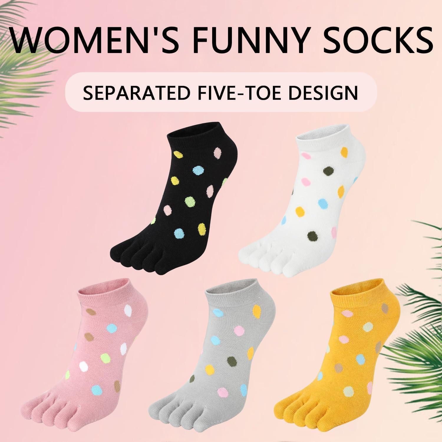 LuxusKollektion Zehensocken Damen Zehensocken Baumwolle Kurz Bunt Tier Streifen 35-40