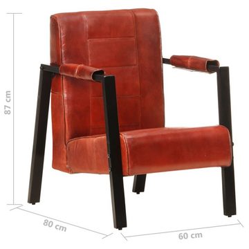 furnicato Sessel 60x80x87 cm Dunkelbraun Echtes Ziegenleder
