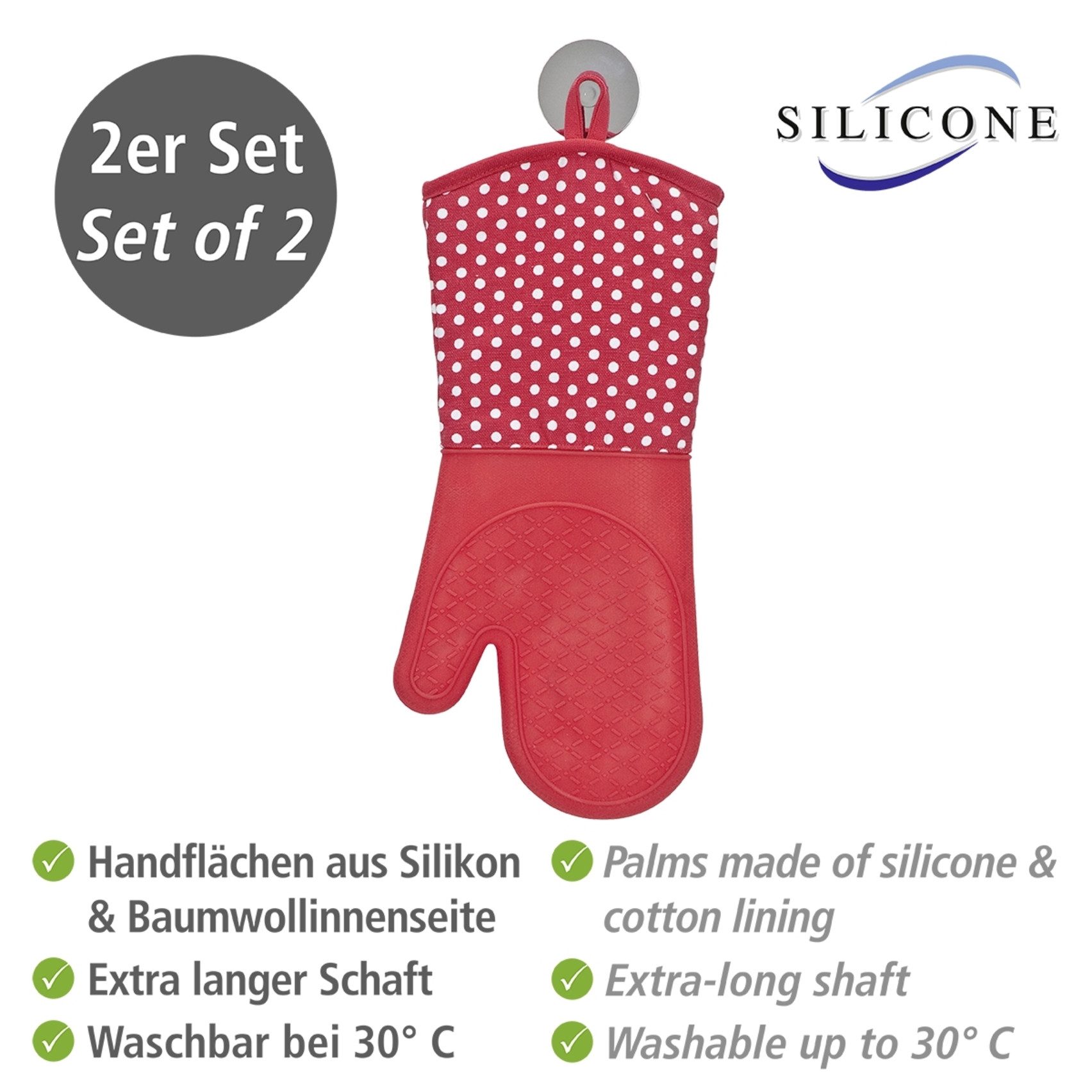 WENKO Topfhandschuhe Modell Silikon, (Set, 2-tlg), Ofen- und Grillhandschuh günstig online kaufen