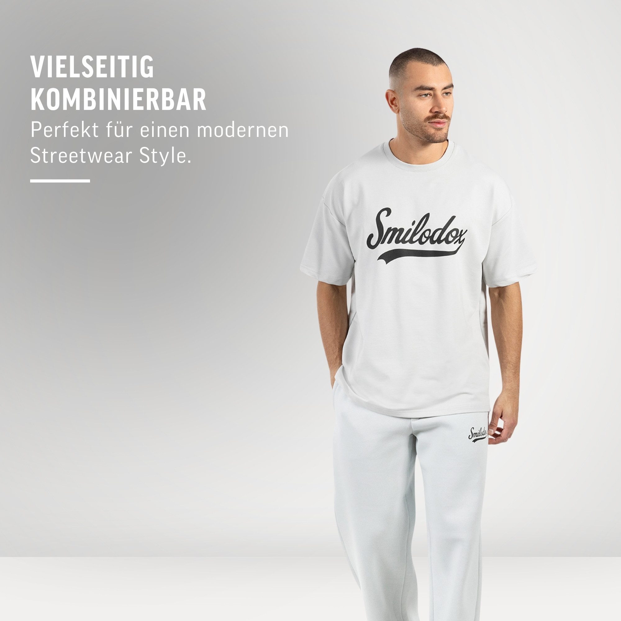 Smilodox T-Shirt Lorik, Locker geschnittenes Oversize Shirt mit Retro Frontprint bequemer Rundhalsausschnitt weiches Material moderner Streetwear Look