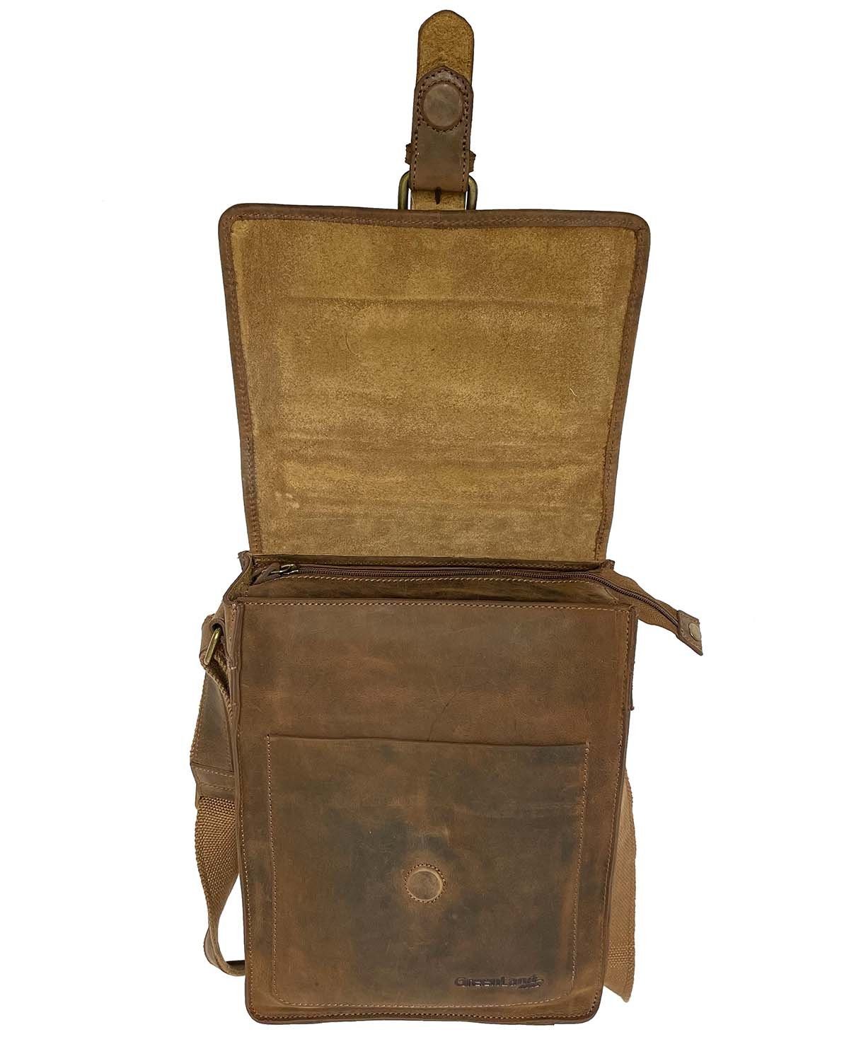 GreenLand Nature Umhängetasche Greenland-NATUR- natural Combination Shoulder-Bag Tablettfach 25x37x10