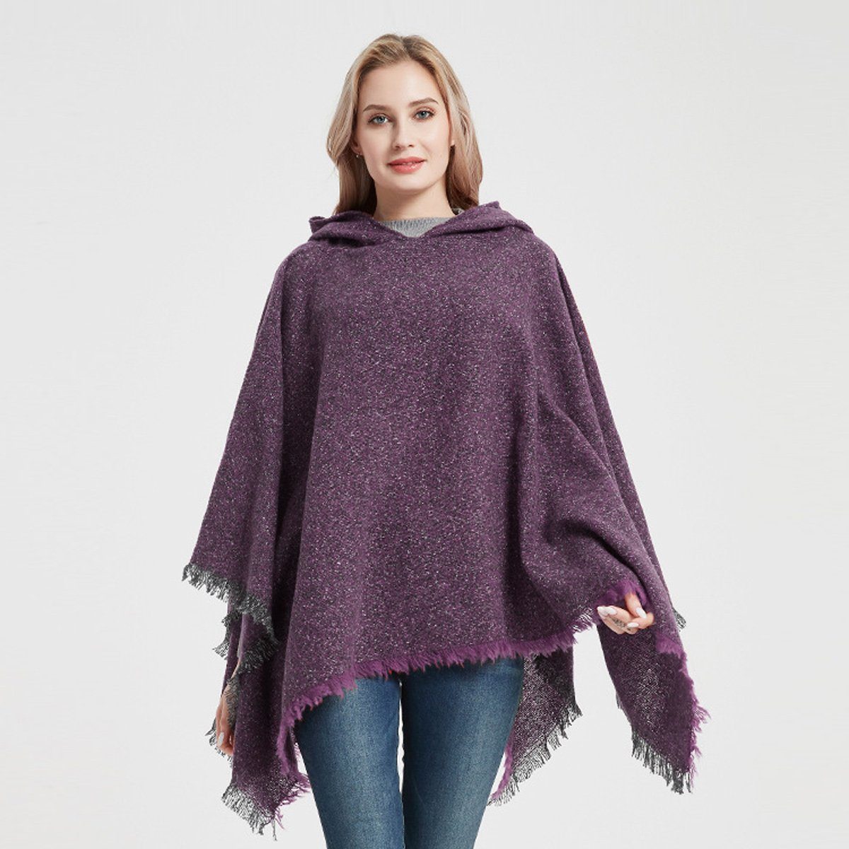 Damen Warme Groß Winter Fransen,für Jormftte Violett Frauen Schal mit Modeschal Schultertuch