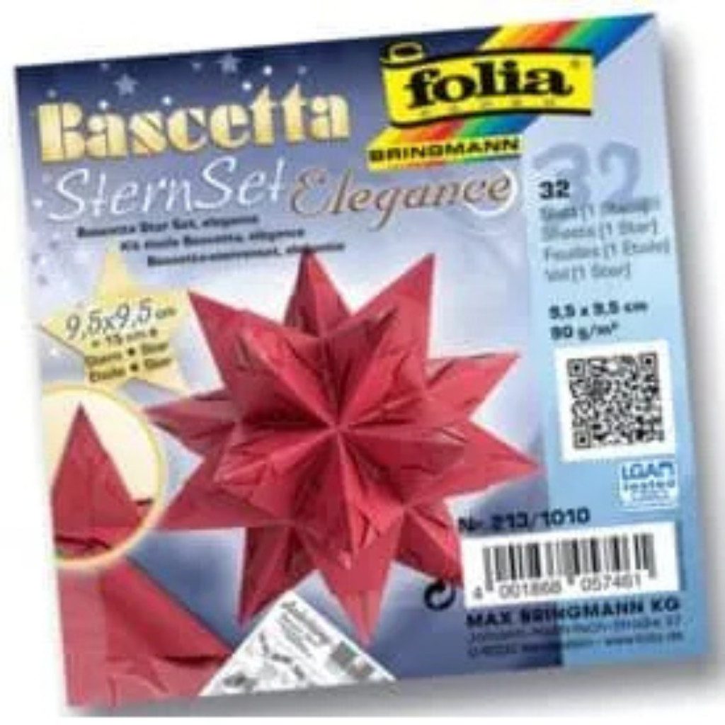 Papierdekoration FOLIA 213/1010 Bascetta Stern Deep Jungle, rot