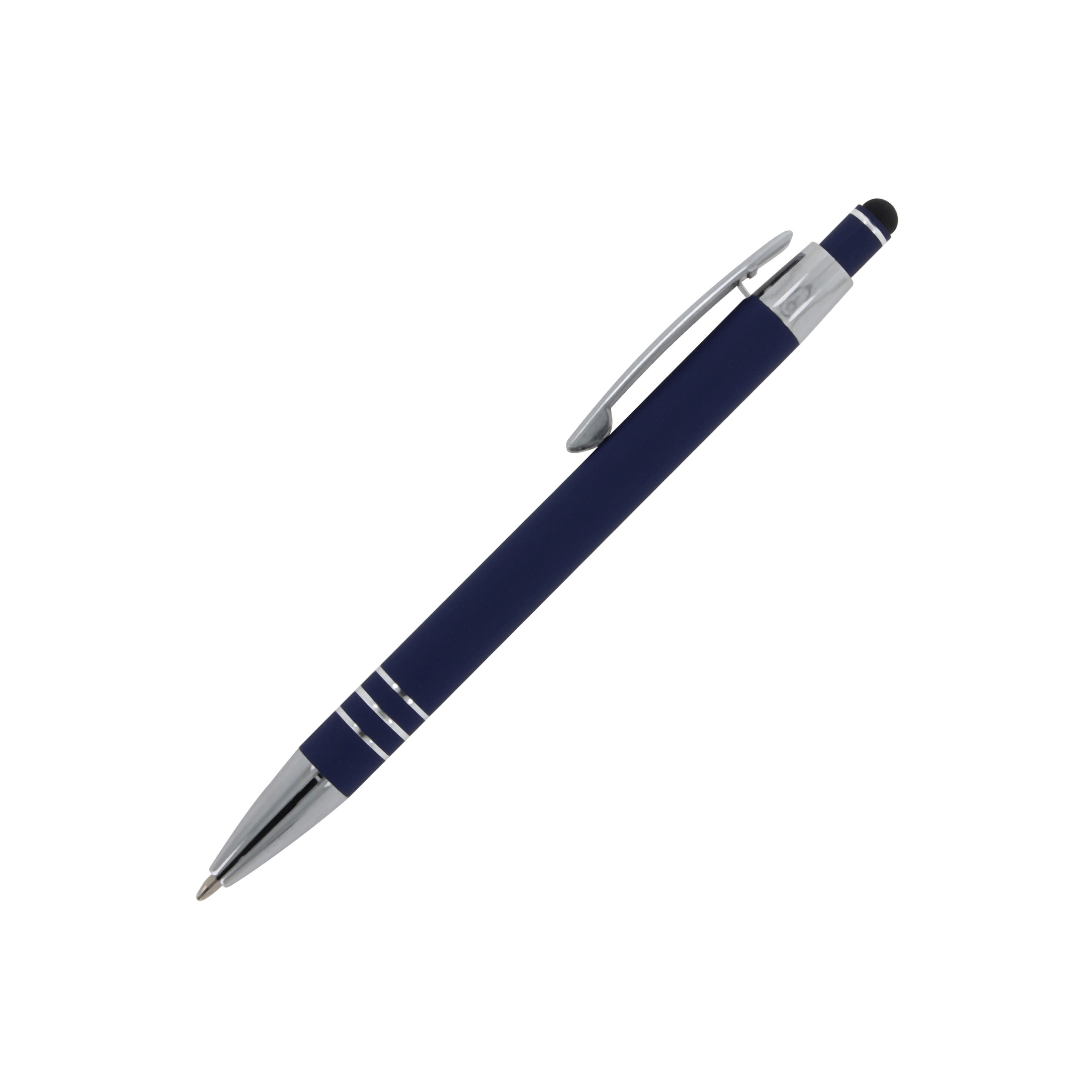 TOPPOINT Kugelschreiber Touchpen Kugelschreiber / aus Metall / mit Soft-Touch / Farbe: dunkelb