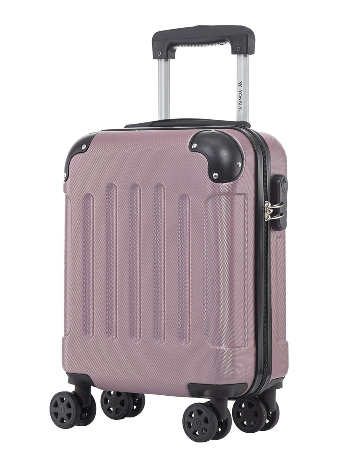 YONSLY Hartschalen-Trolley Hartschalen-Reisekoffer Trolley für Kurztrip und Urlaubsreisen, 4 Rollen, mit Zahlenschloss, ABS-Schale und weichem Gummigriff für Tragekomfort
