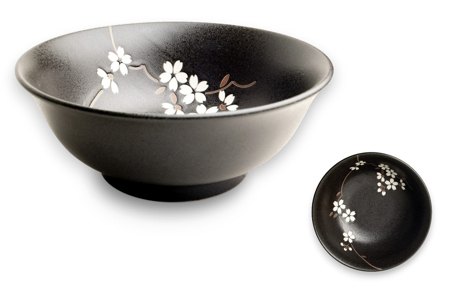 WestCraft Servierschüssel Japan-Bowls ASIATICA, Ramen Bowl Porzellan-Schalen - Anemone 21 cm, Porzellan, (1-tlg), Hochwertig, asiatische Ramen-, Reis-, Nudel-, Udon-, Suppen-Schüssel