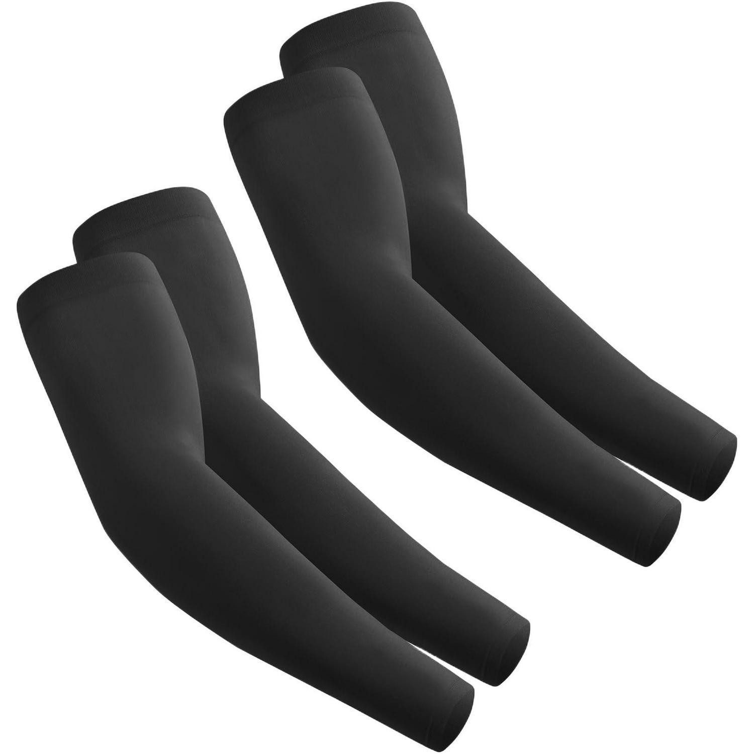 LuxusKollektion Armstulpen Arm Sleeves Sport 2 Paare Schwarz