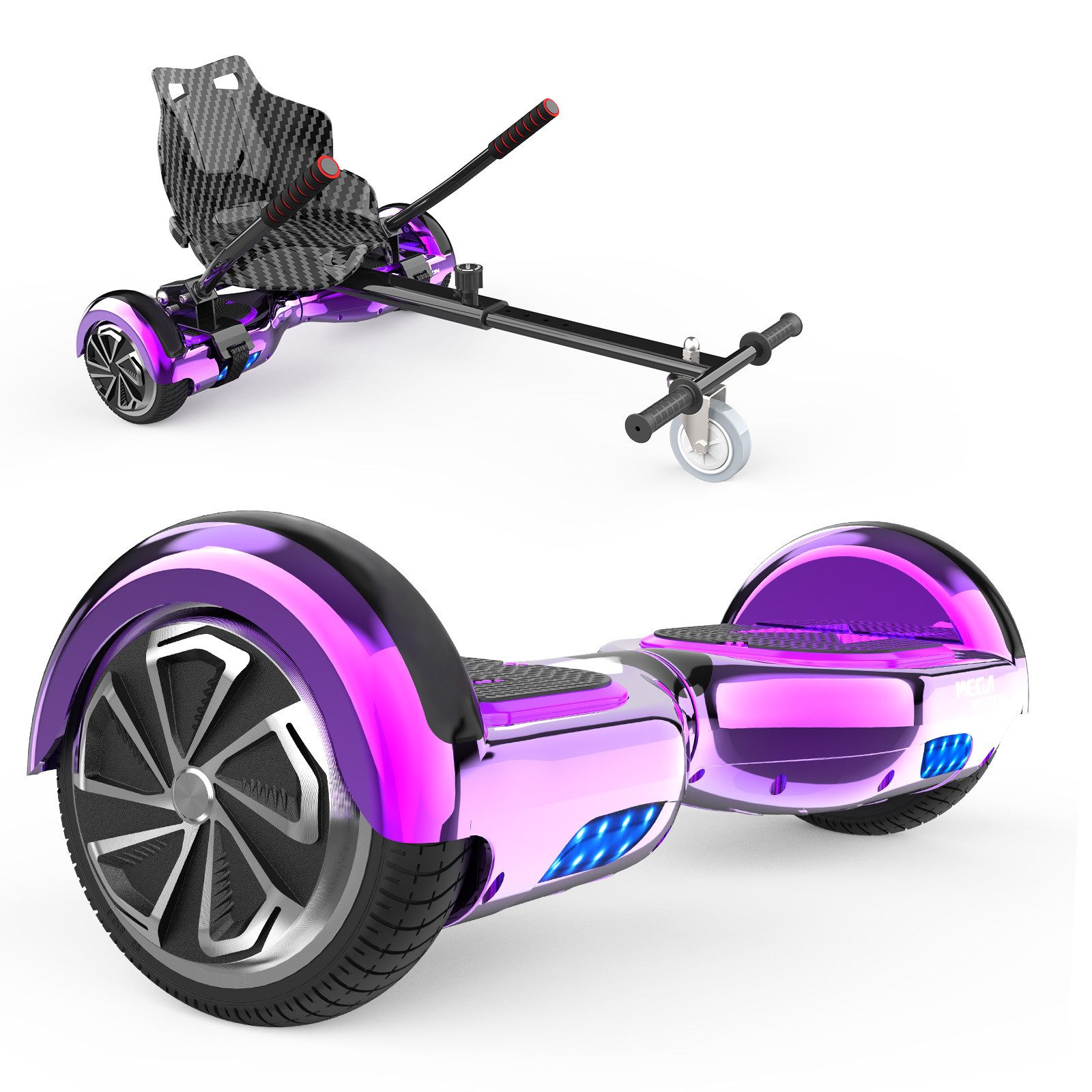 Mega Motion Balance Scooter 6 5 zoll Hoverboards mit Sitz Bluetooth Lautsprecher 15 00 km h 2 Motoren mit LED Kontrollleuchte Geschenk fur Kinder
