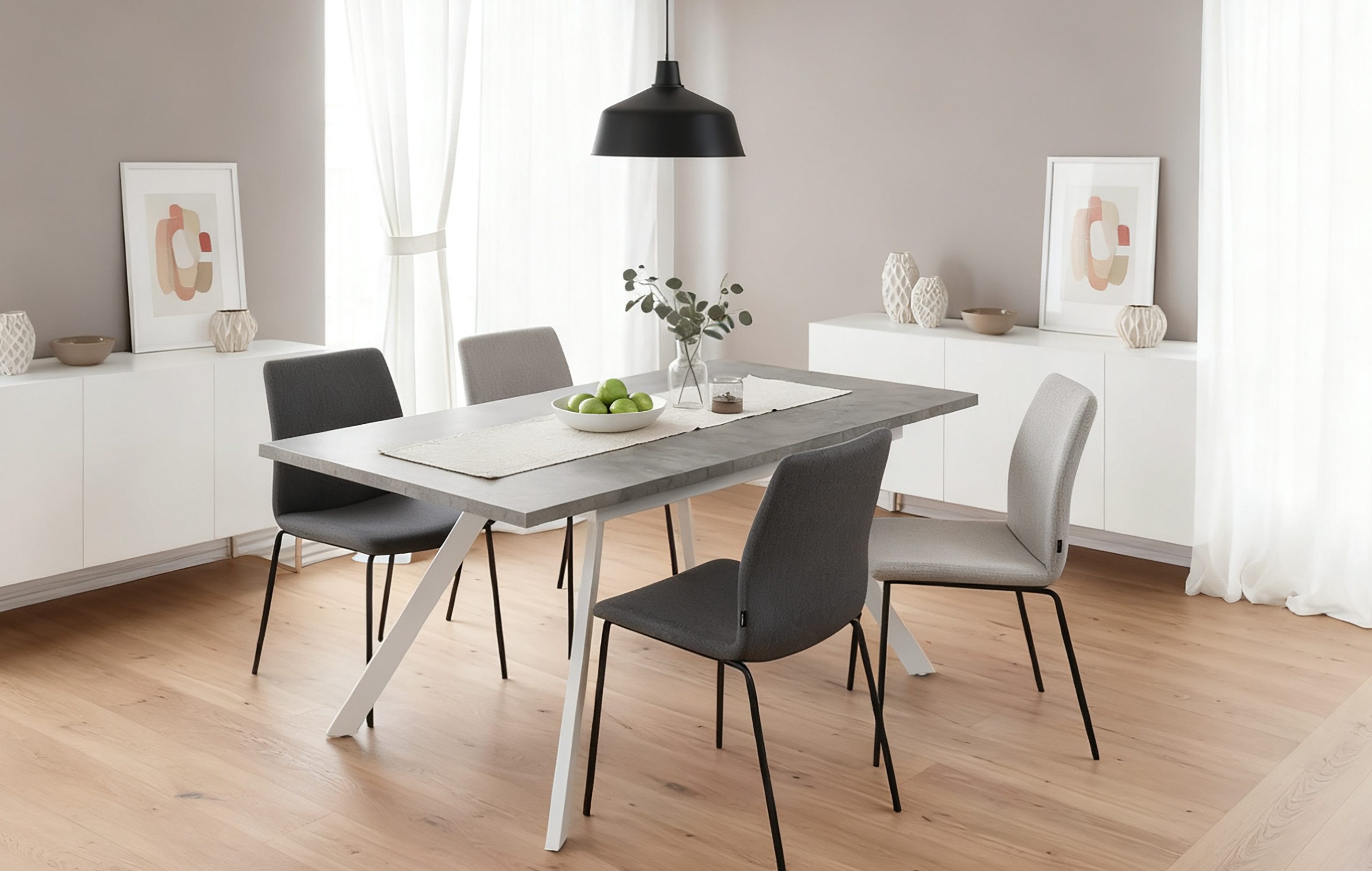 B&D home Esstisch LARS, Metallgestell schwarz oder weiß, ausziehbar 120-160 günstig online kaufen
