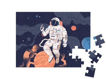 puzzleYOU Puzzle Astronaut bei der Erforschung des Weltraums, 48 Puzzleteile, puzzleYOU-Kollektionen
