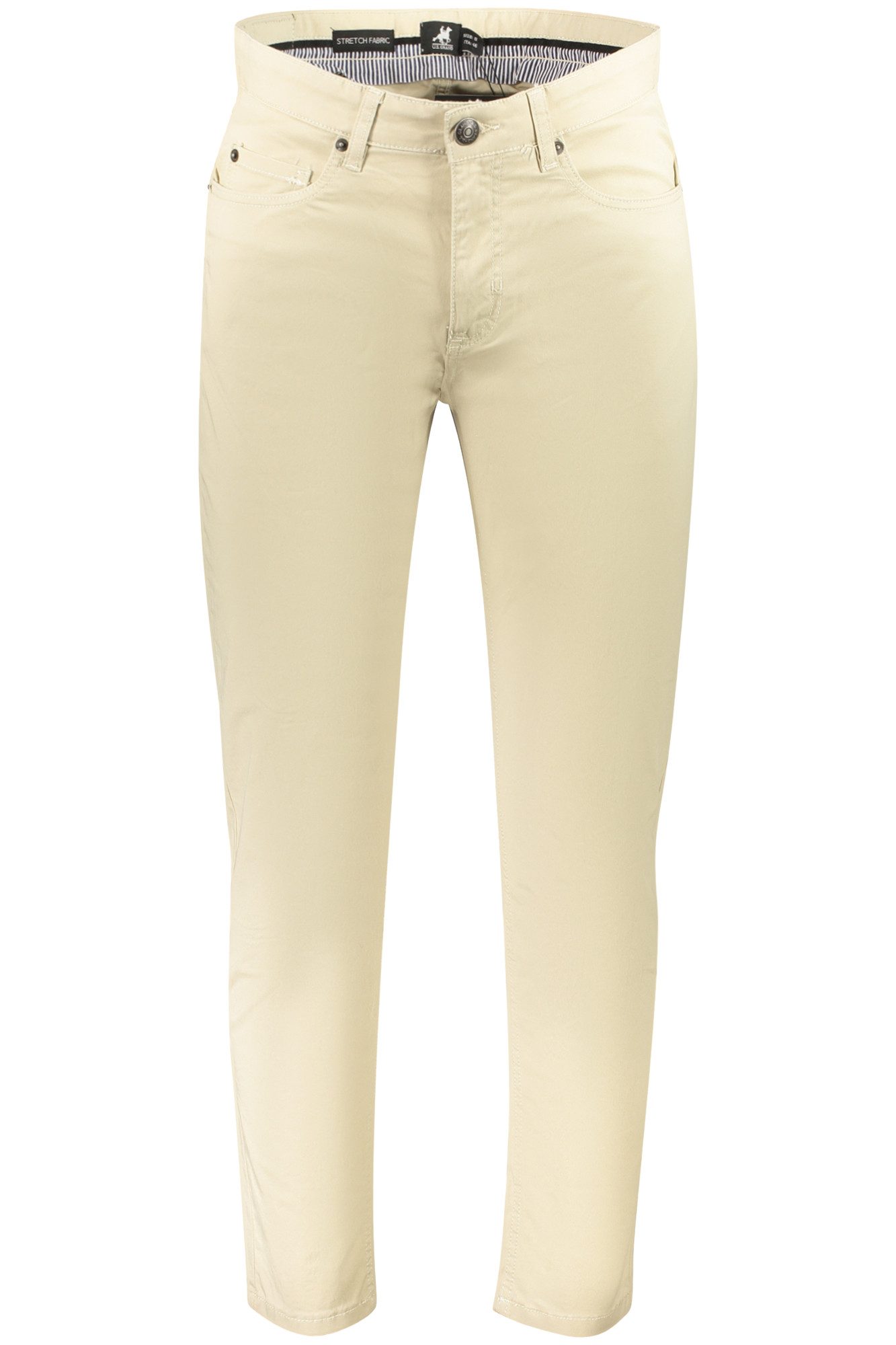 U.S. Polo 5-Pocket-Hose Herren Beinhose Beige mit 5 Taschen, Knopf, Reißverschluss & Logo