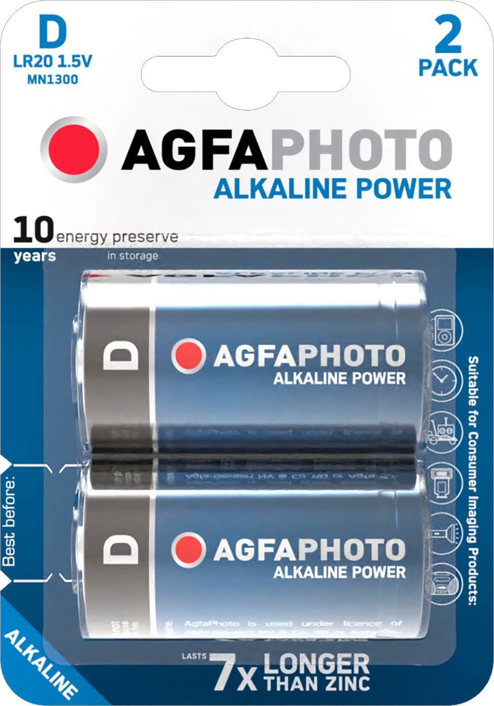 AgfaPhoto 2er Pack Platinum Batterie, LR20 (1,5 V, 2 St)