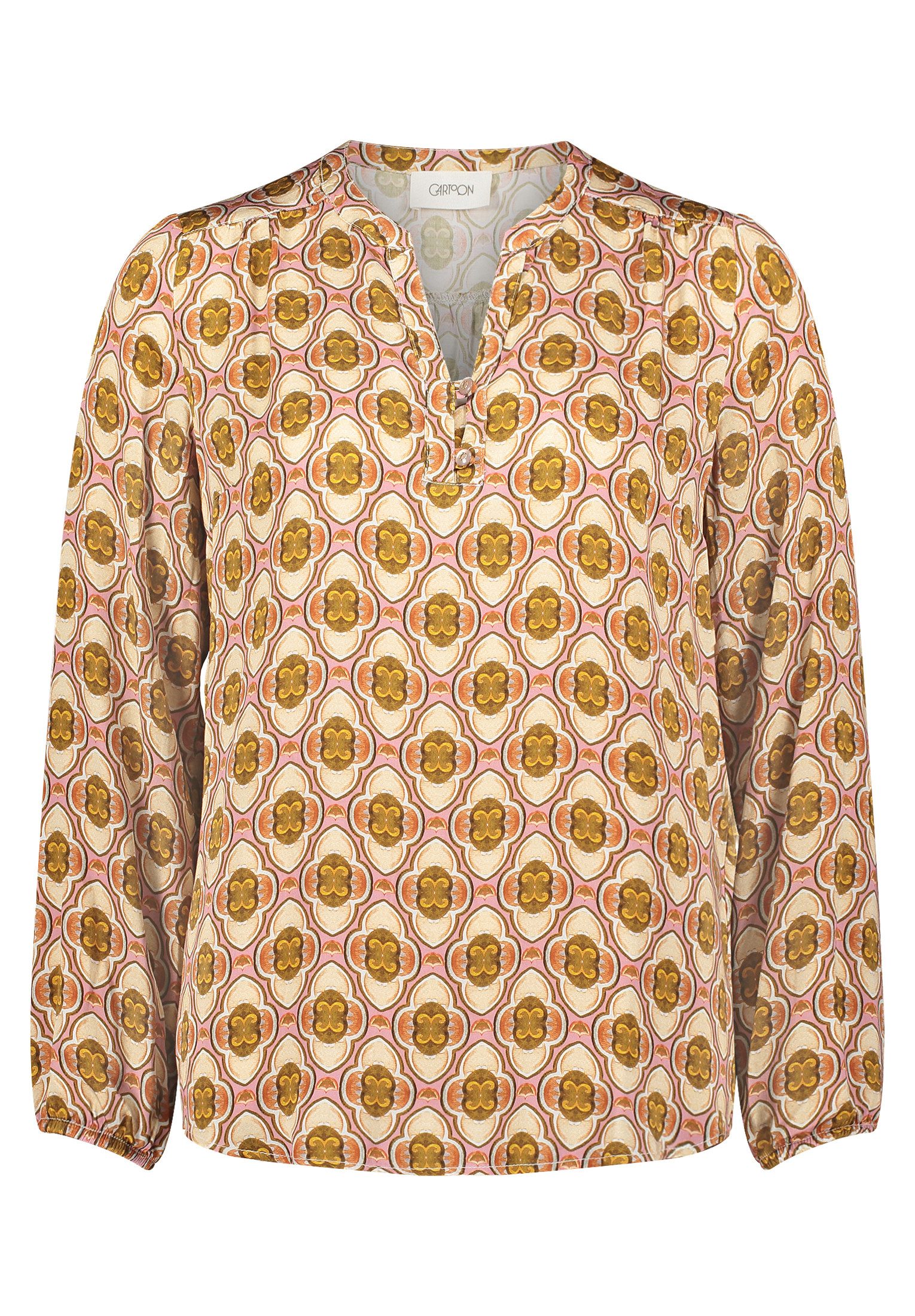 Cartoon Schlupfbluse Damen mit Knöpfen günstig online kaufen