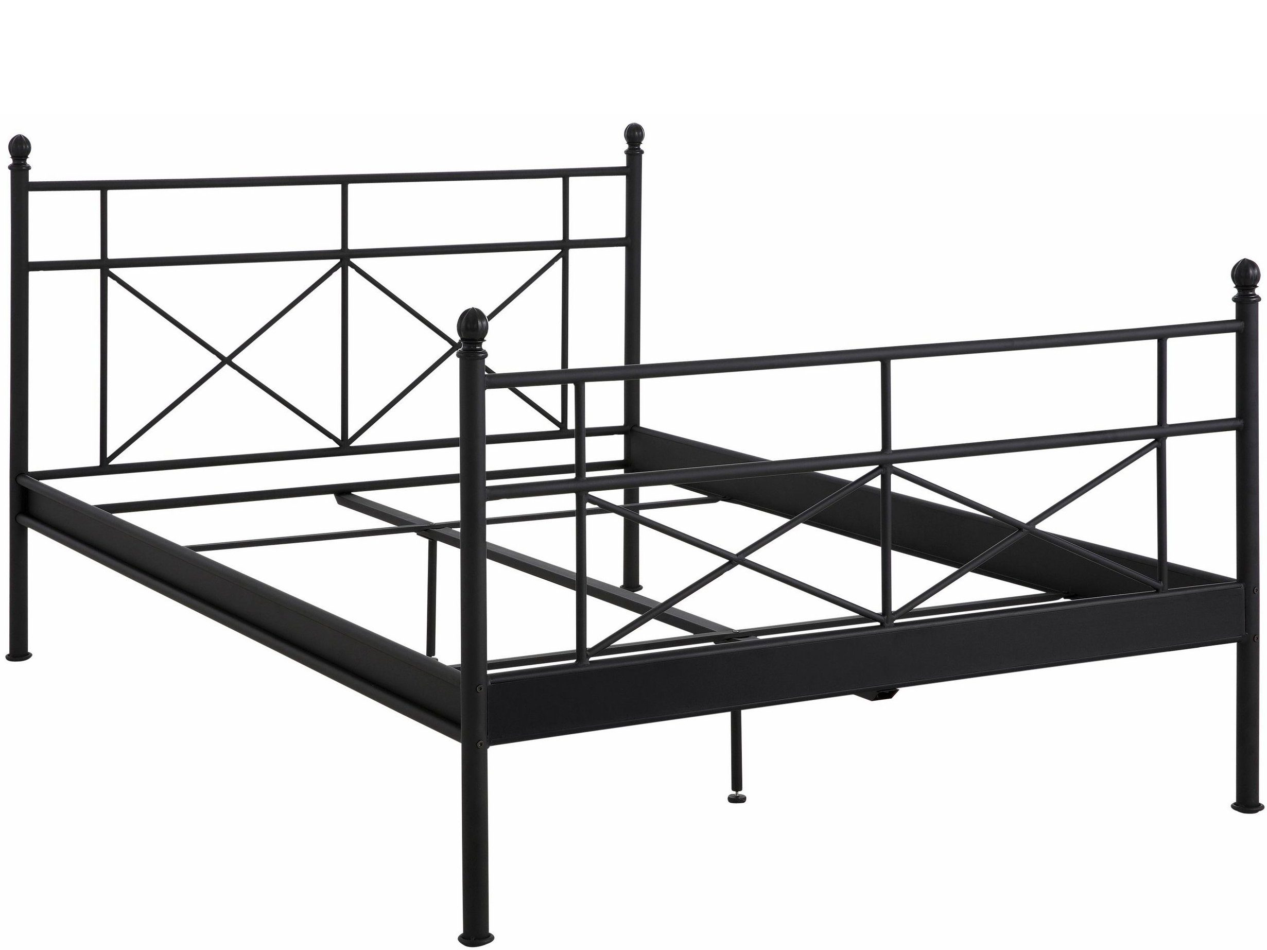 loft24 Metallbett Tanja, Bettgestell aus Metall, Bett Doppelbett schwarz