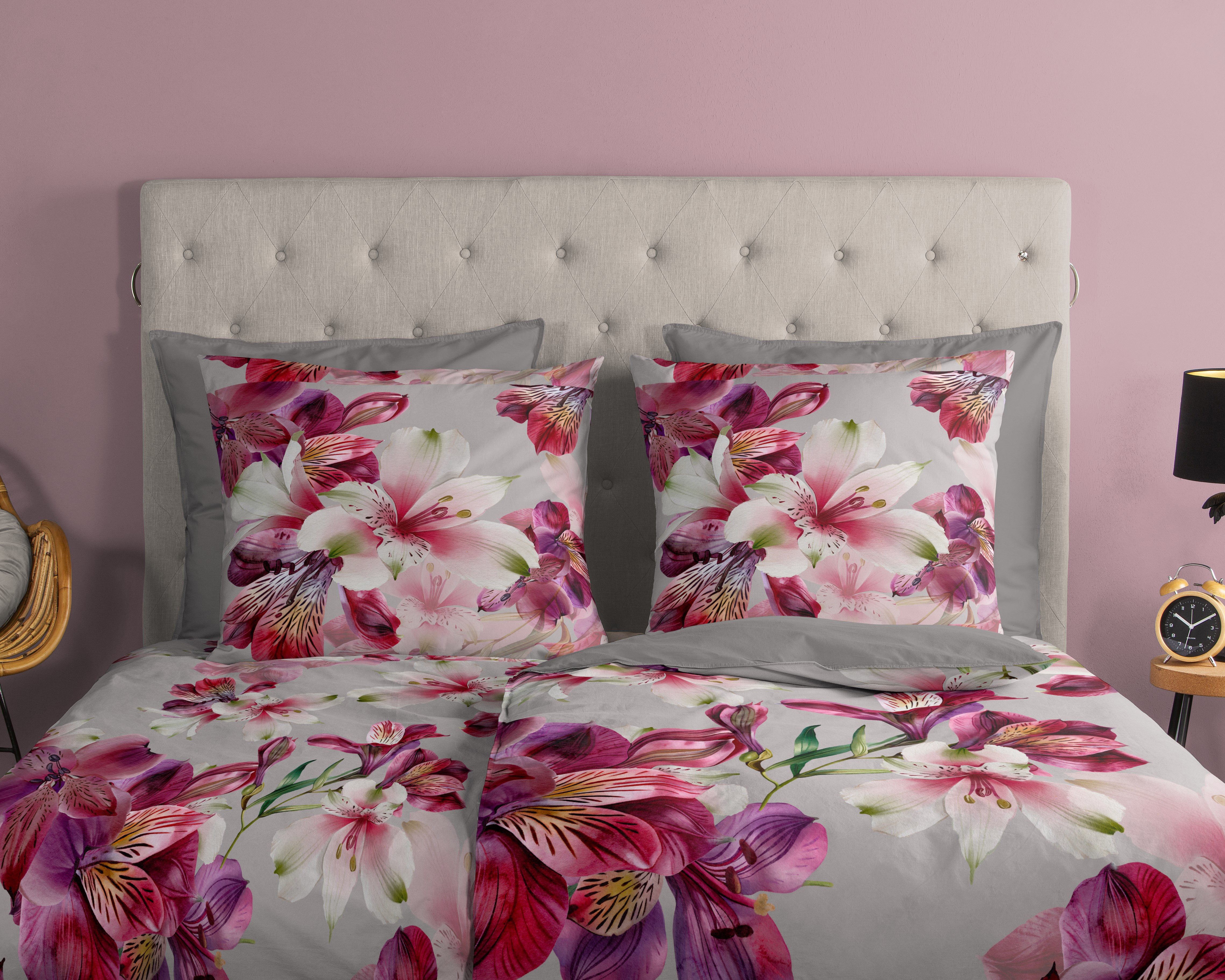good morning Wendebettwäsche Inca, Renforcé, 2 teilig, 100% Baumwolle, Renforcé, Reißverschluss, Wendeoptik, Blumen – Bild 3 von 5