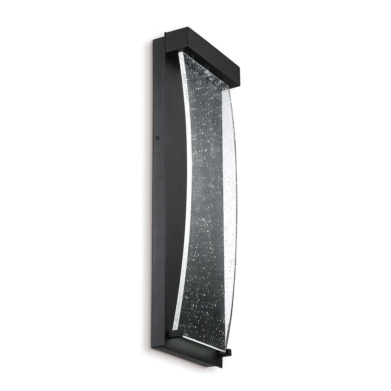 Licht-Erlebnisse Außen-Wandleuchte ELWIN, LED, Warmweiß, LED Außen Schwarz Antik IP44 H: 35.7 cm Aluminium Regenglas 3000 K