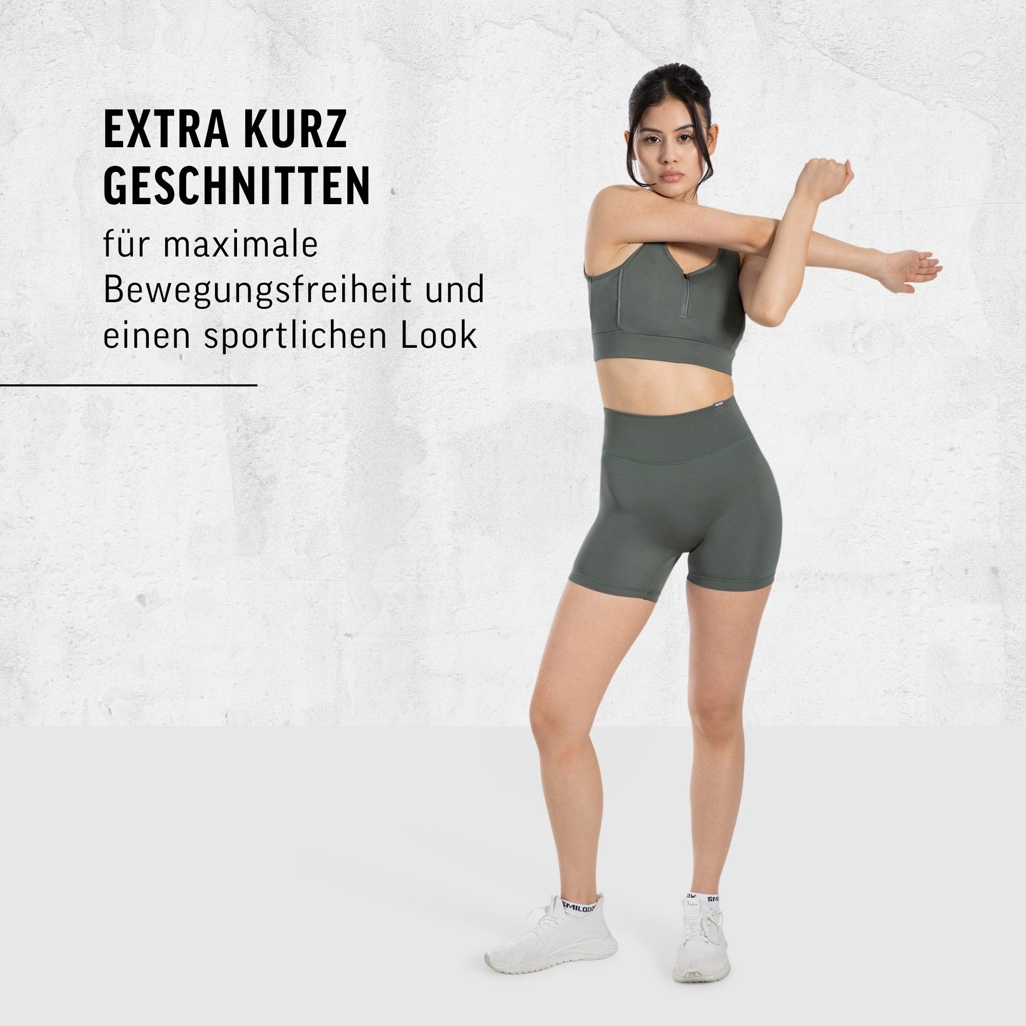 Smilodox Shorts SoftFeel Lavina, High Waist Yogashorts, atmungsaktiv & 4-Wege-Stretch Enganliegende Radlerhose, schnelltrocknend, Pilates Studio Workouts