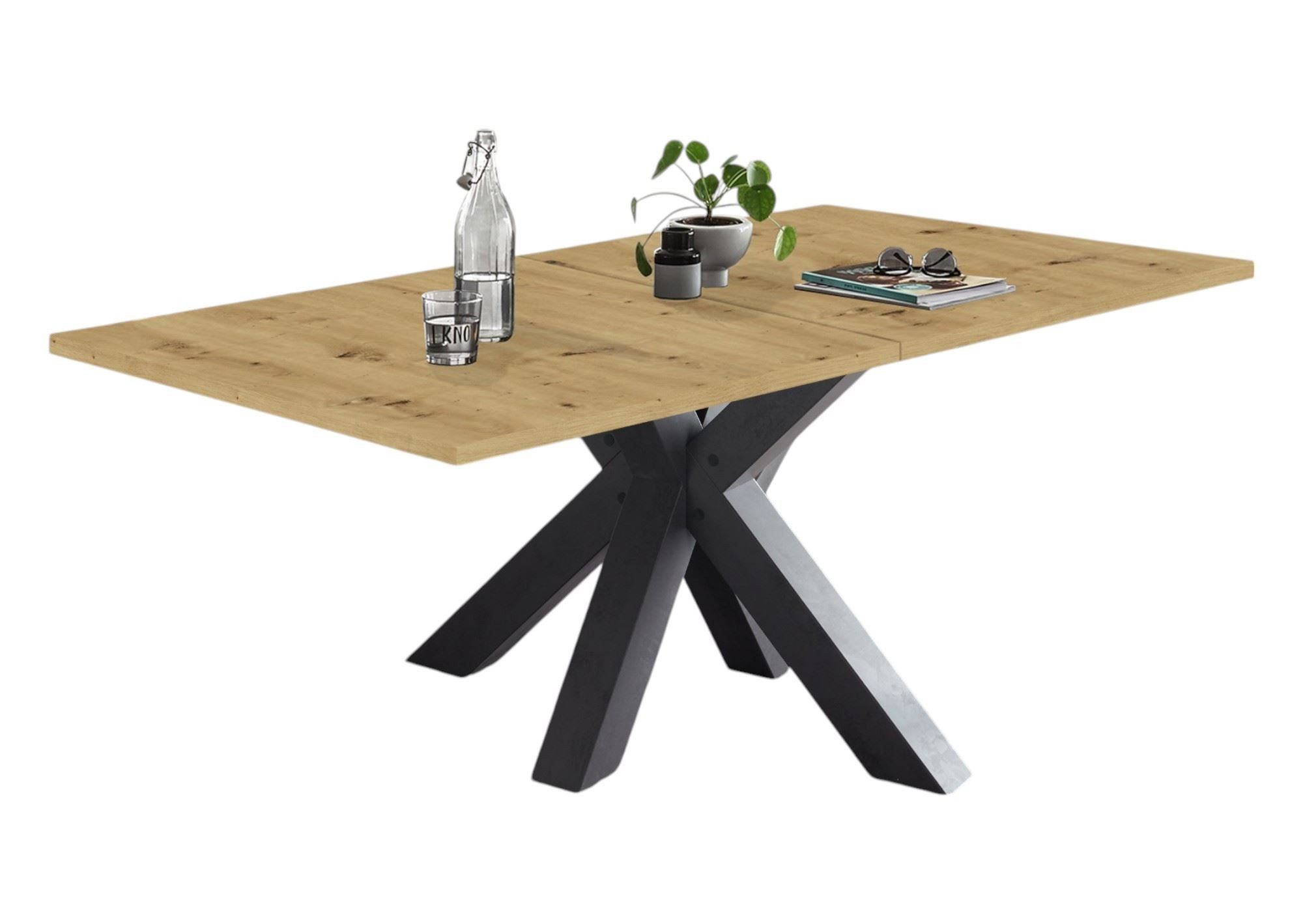 58 aufm Kessel Esstisch ausziehbar Ela 1 140 x 90 x 75 Esszimmertisch Graphit/Asteiche (Einzeltisch)