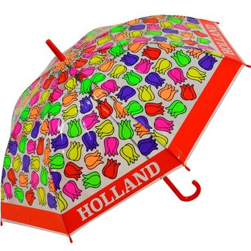 Impliva Langregenschirm Falconetti Kinderschirm bunt transparent - Tulpen, durchsichtig