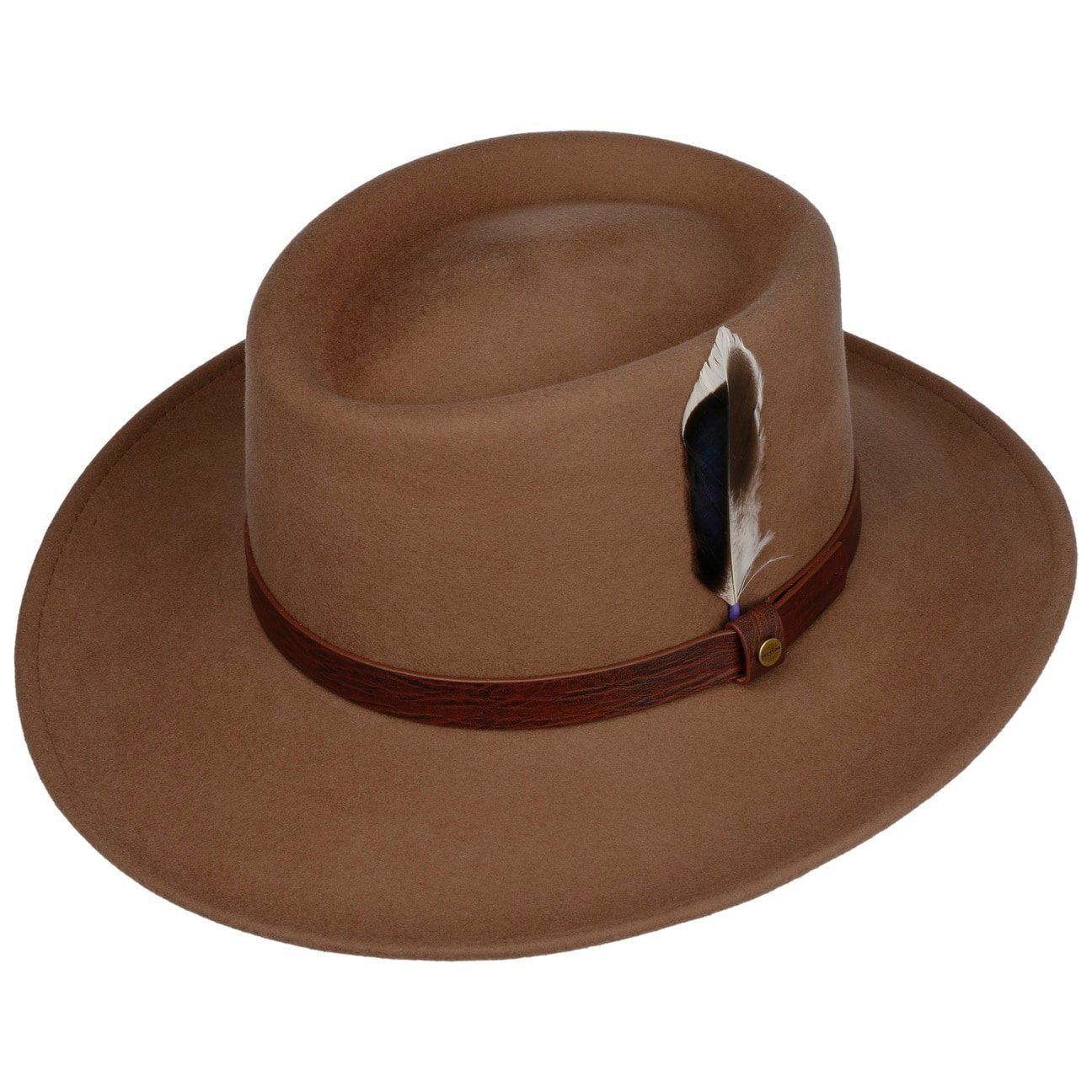 Stetson Filzhut (1-St) mit Lederband Wollfilzhut beige