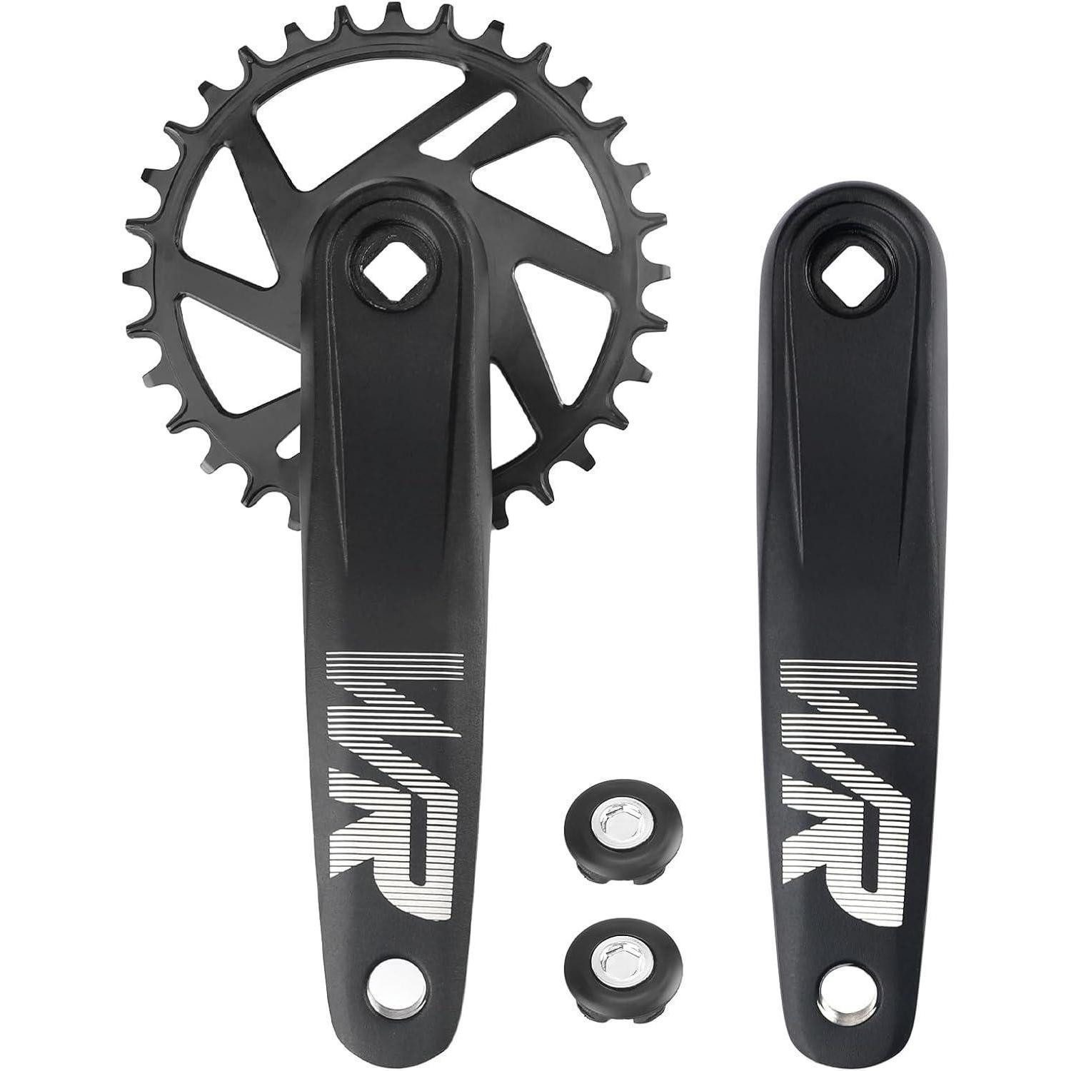 LuxusKollektion Fahrradkurbel Kurbelgarnitur 170mm 34T 36T 38T SingleSpeed MTB BMX Rennrad 32T