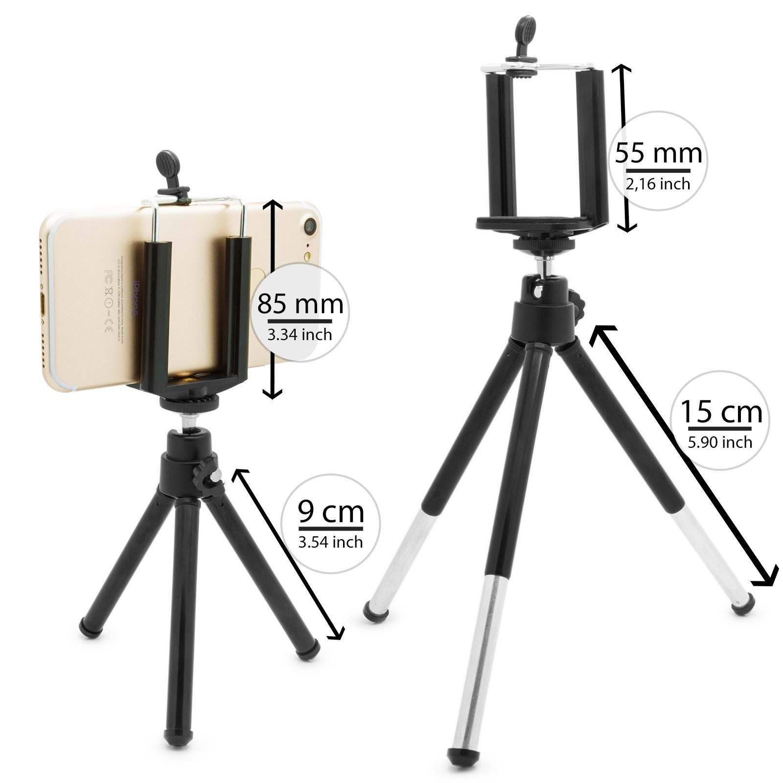 Mobilefox Handy mini Stativ Handy Ständer Selfie Klemmstativ Tripod/Dreibein Ministativ