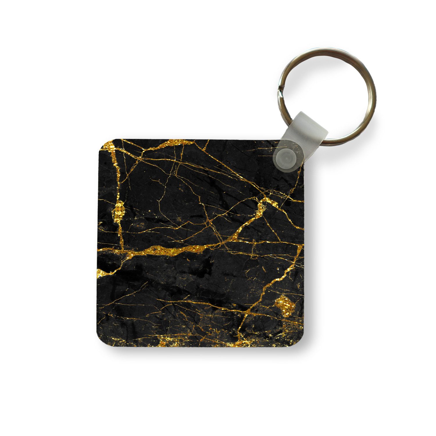 Schlüsselanhänger Marmor - Gold - Schwarz - Marmoroptik - Luxe - Glitzer