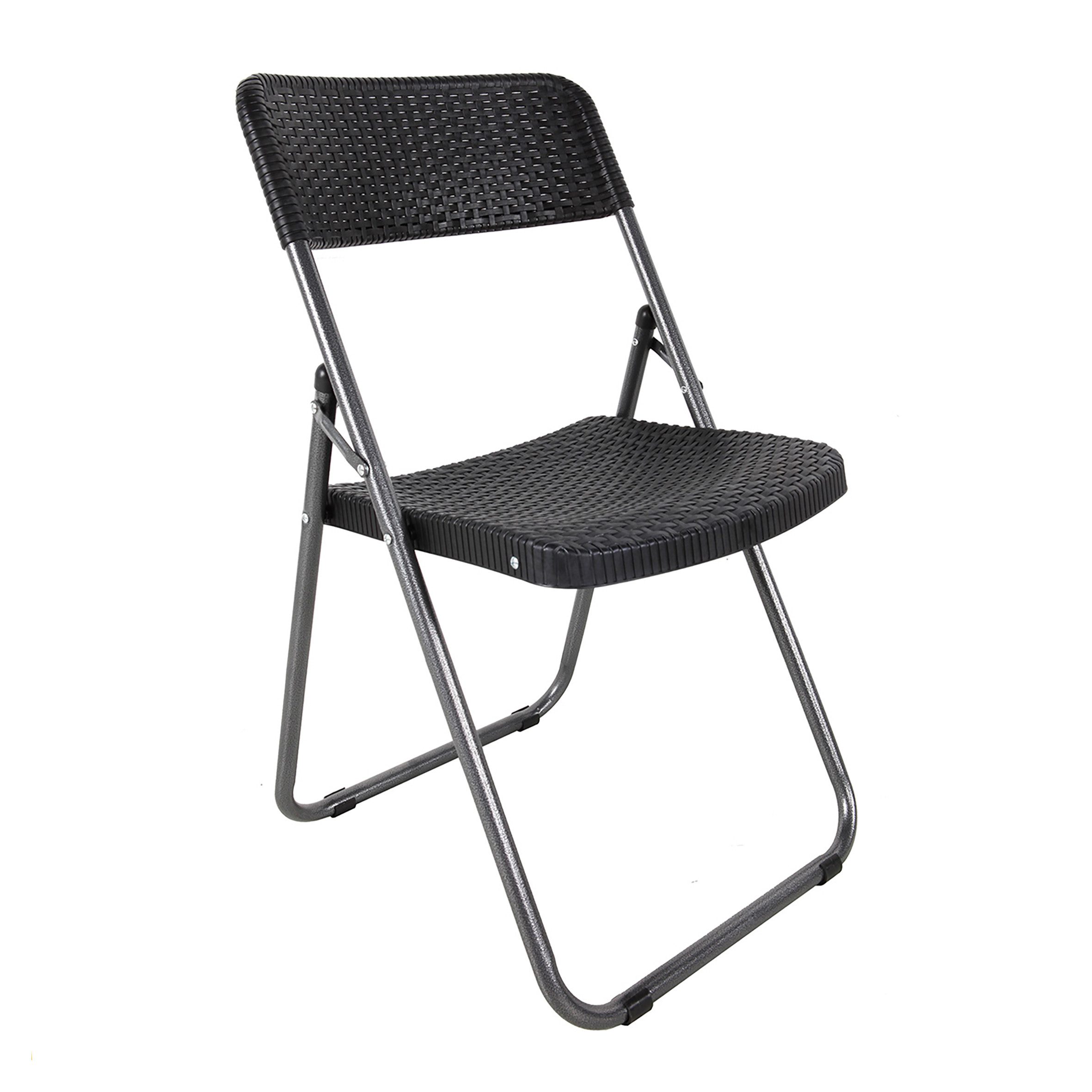Spetebo Sitzgruppe Garten Rattan Design klappbar, (Artikel, 1-tlg., / 3-tlg. / 4-tlg), Bistro Camping Klapp Stuhl