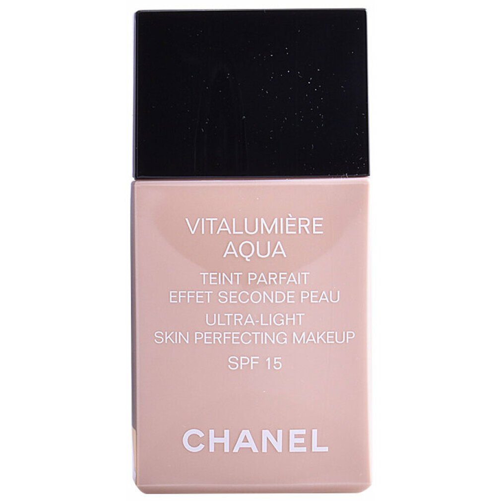 CHANEL Foundation Chanel Vitalumiere Aqua Make-up Foundation 50 Beige (30  ml), Lässt den Teint ebenmäßiger erscheinen