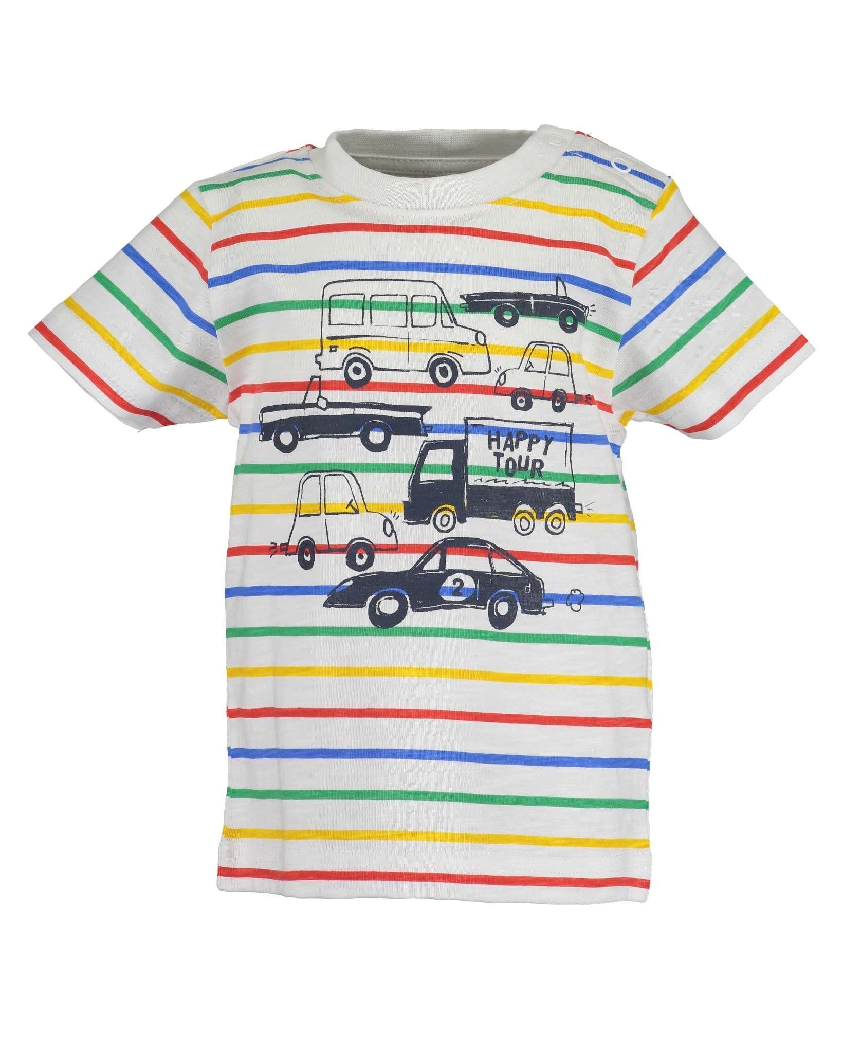 Frontprint Blue T-Shirt Baby Print reiner mit Seven mit aus Jungen T-Shirt Baumwolle, Seven "Cars" Blue