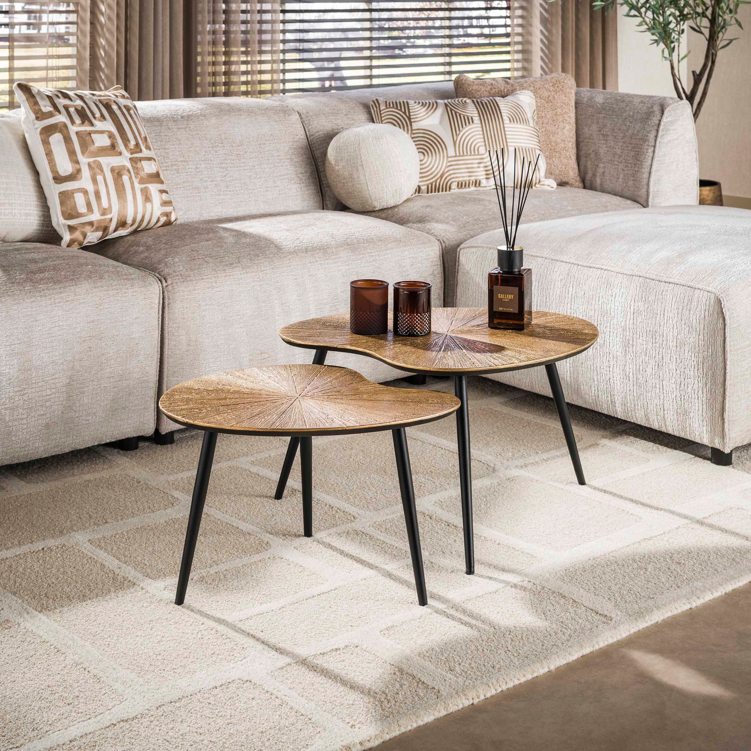 Sitheim-Europe Couchtisch RAY Couchtisch Set aus 2 / Ray Antikgold (Spar-Set, 2er Set)