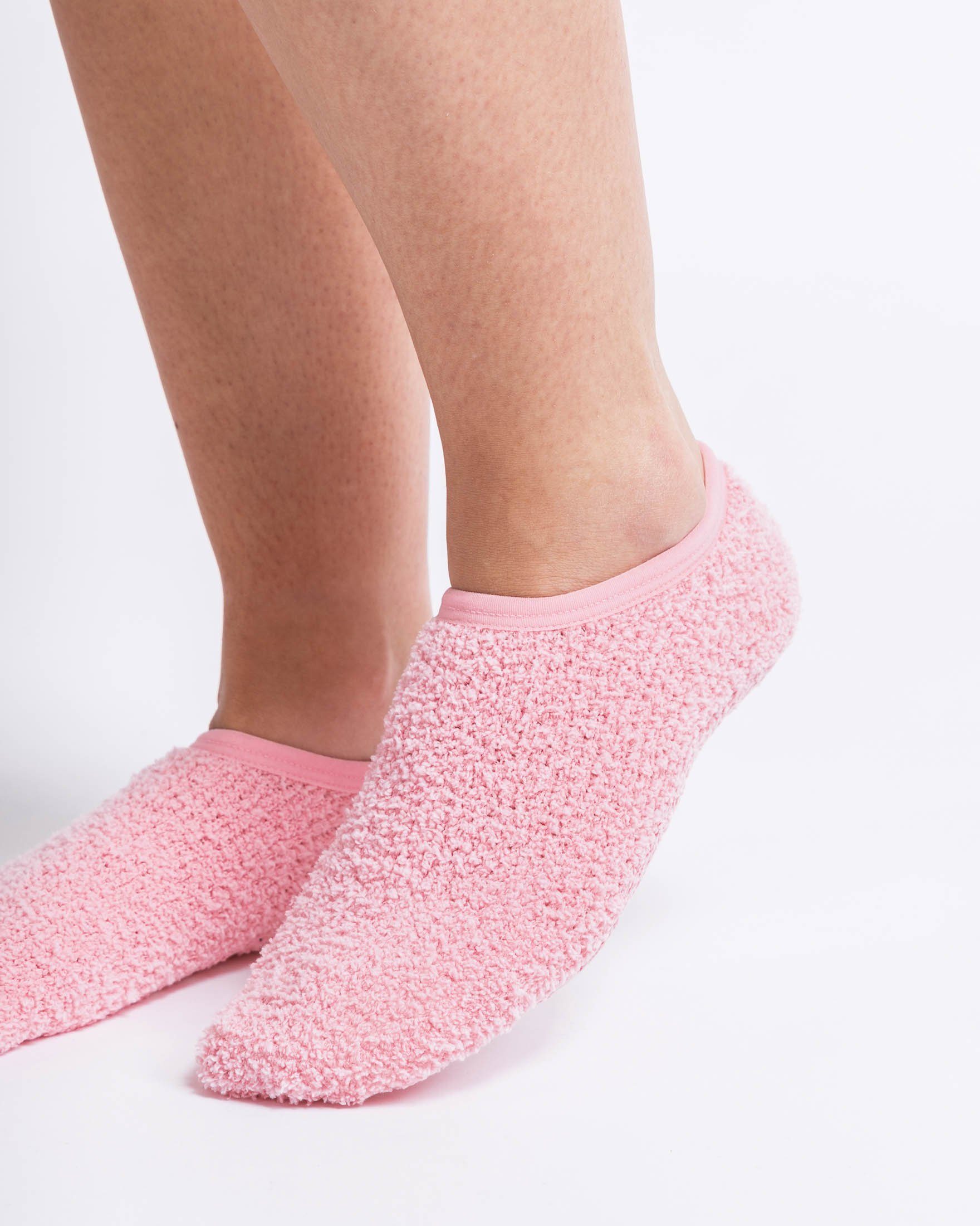 SNOCKS Füßlinge Fluffy Invisible Socks Sneaker Socken Damen Herren (2-Paar)  Anti-Rutsch-Socken, kuschelig weich für den Winter
