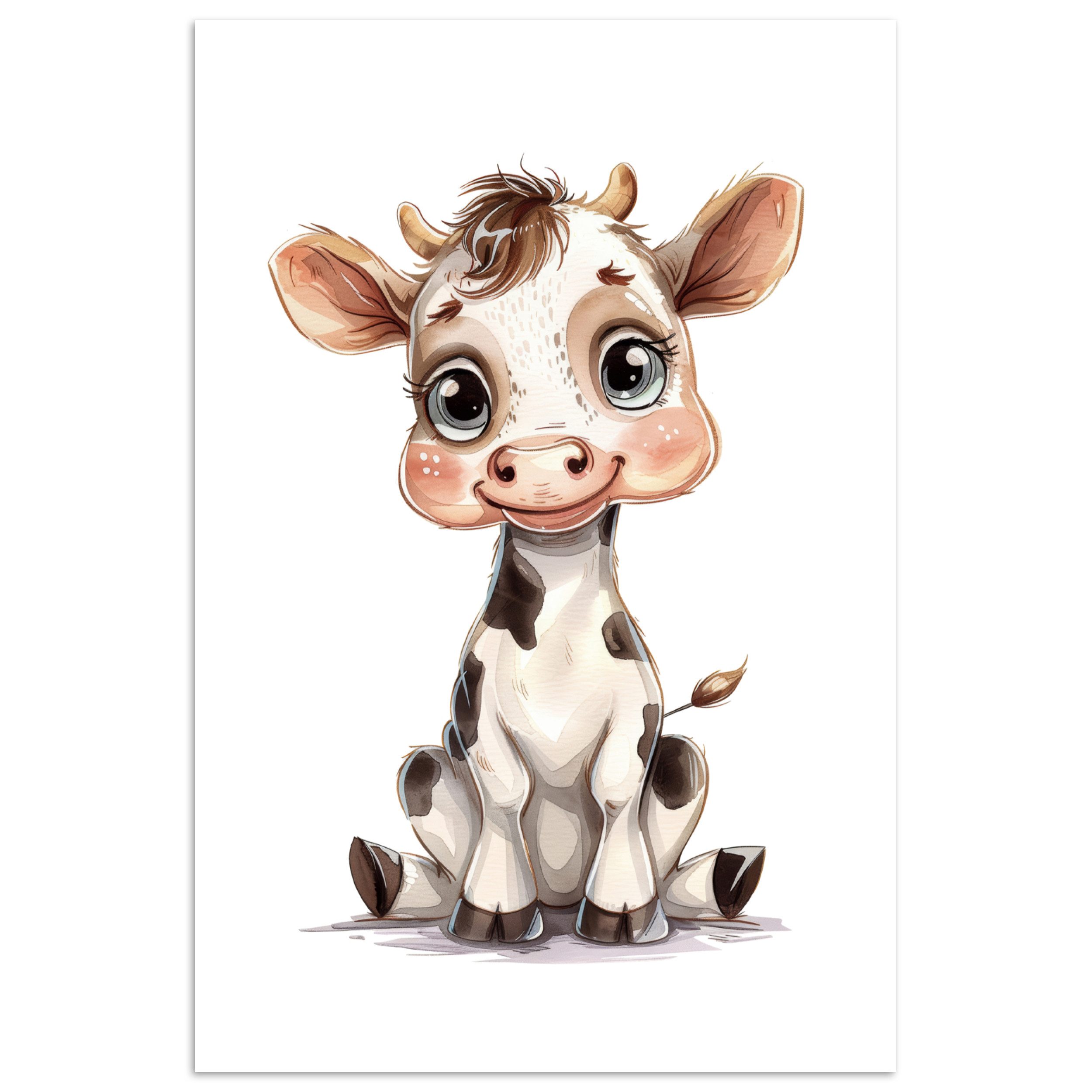 Poster Kuh - Babytier - Bauernhoftiere