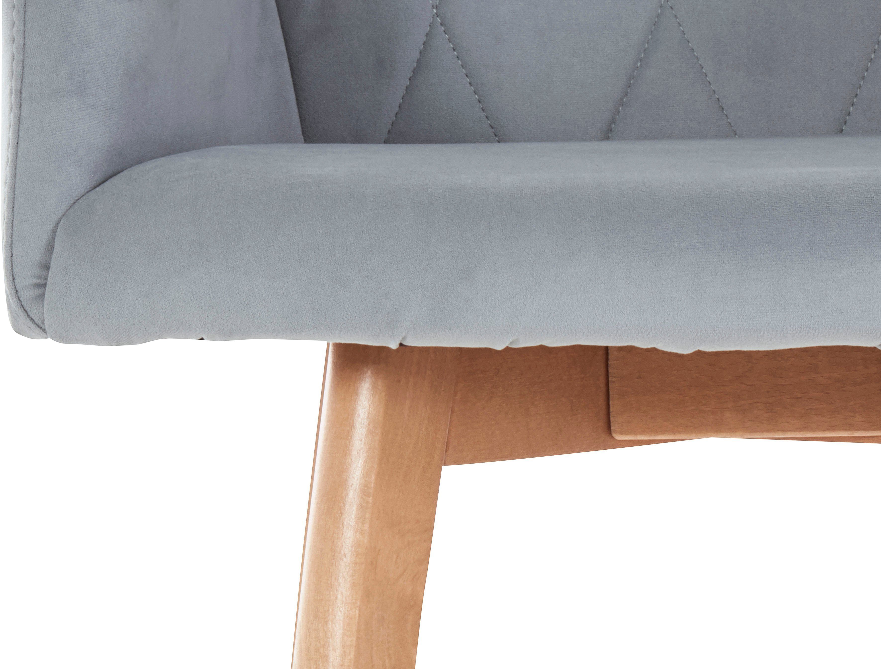 Home affaire Armlehnstuhl Brest (Set, 2 St), Sitz und Rücken gepolstert, Rautensteppung im Rueckenlehne