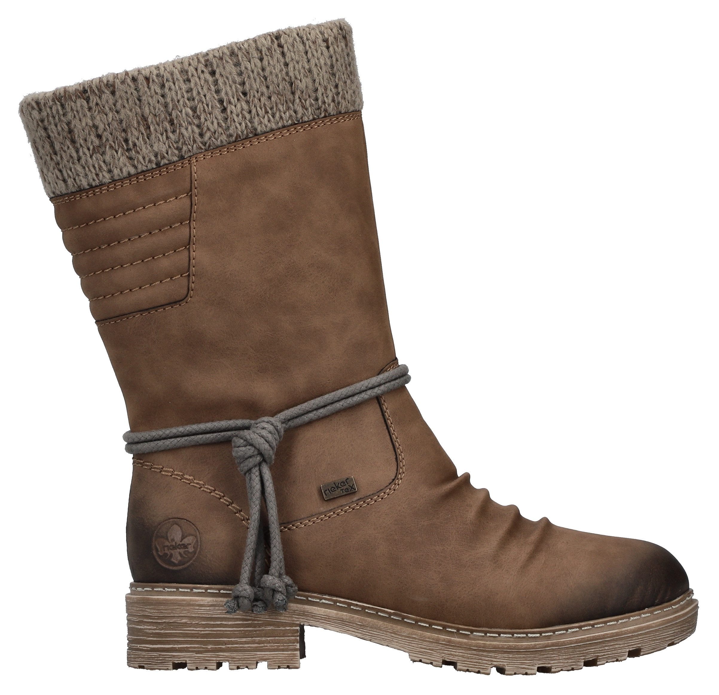 Rieker Winterstiefel Winterboots, Blockabsatz, TEX-Membran, mit gestricktem Schaftrand