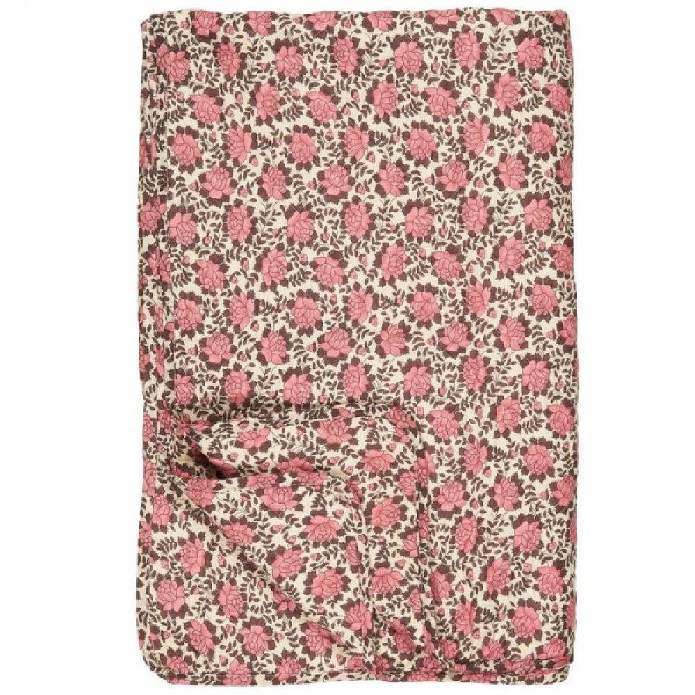 Wohndecke Ib Laursen Quilt Decke Tagesdecke Blumenmuster Rosa Braun (130x18 günstig online kaufen