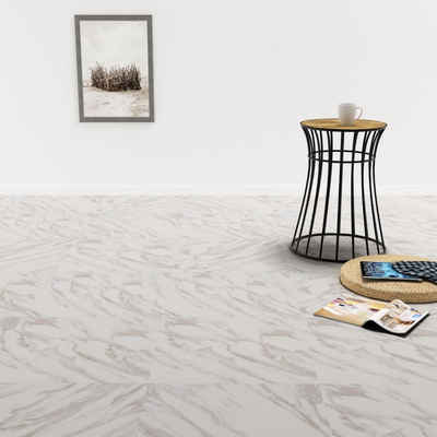 Teppichboden PVC-Fliesen Selbstklebend 5,11 m² Weiß Marmor-Optik, vidaXL