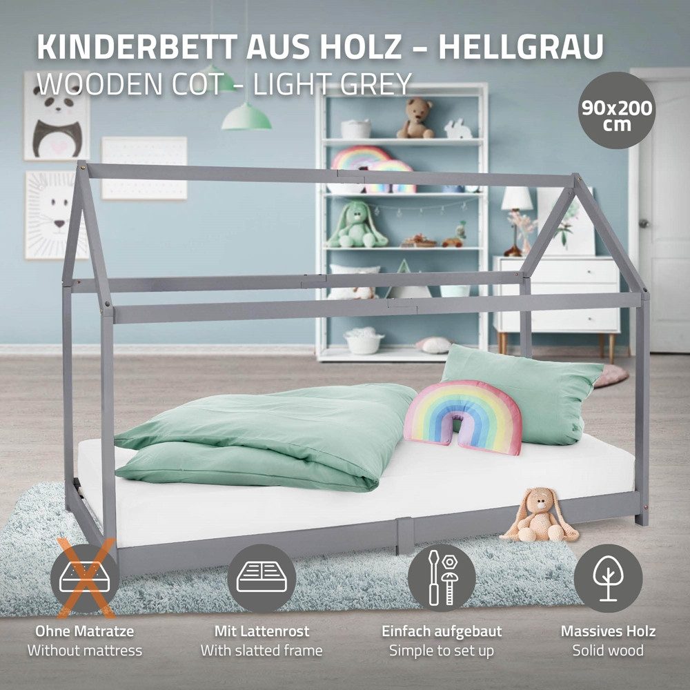 ML-DESIGN Spielbett Hausbett Kinderbett inkl. Lattenrost günstig online kaufen