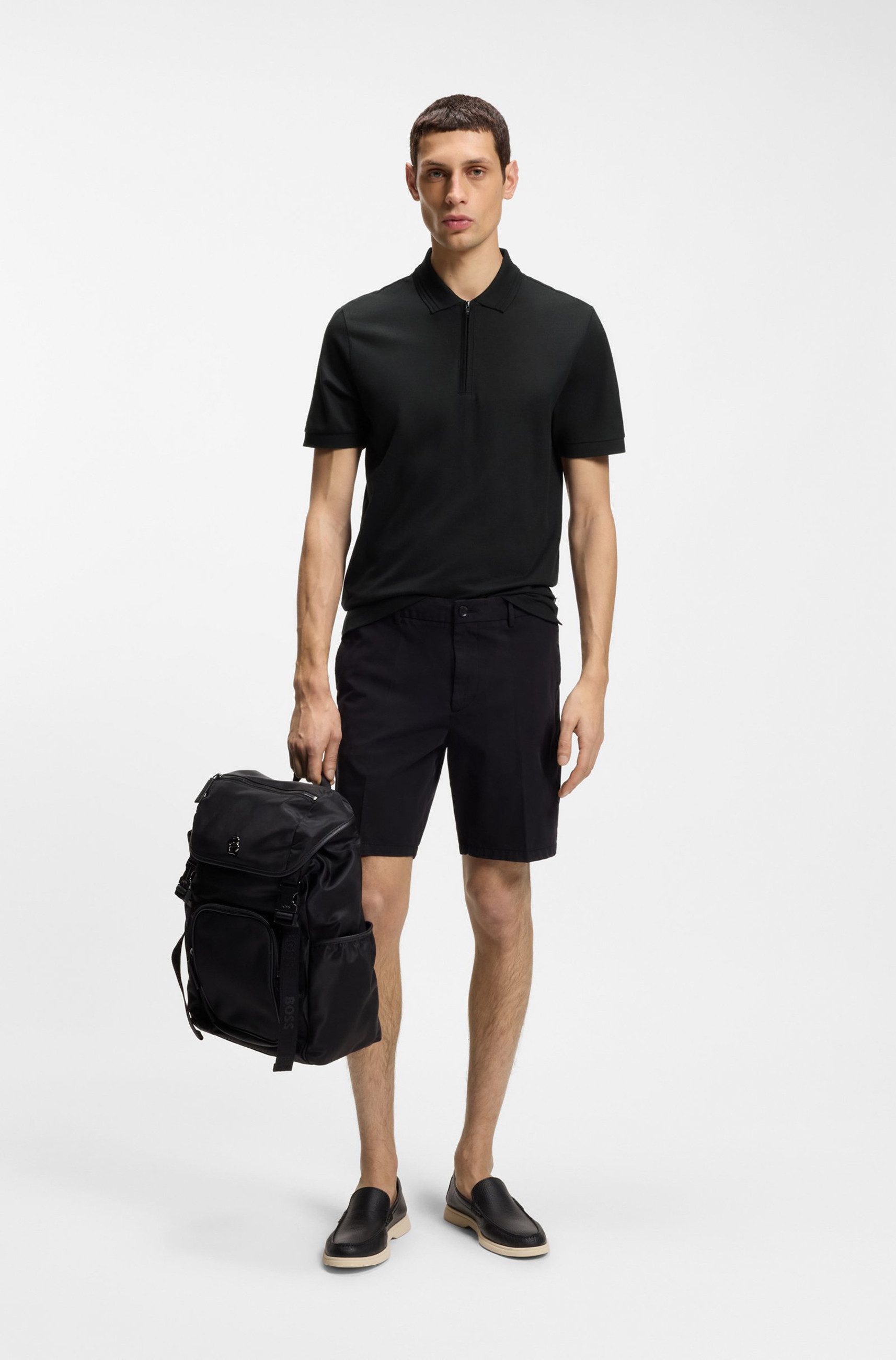 BOSS Poloshirt H-Paras mit Reißverschlussleiste (1-tlg)