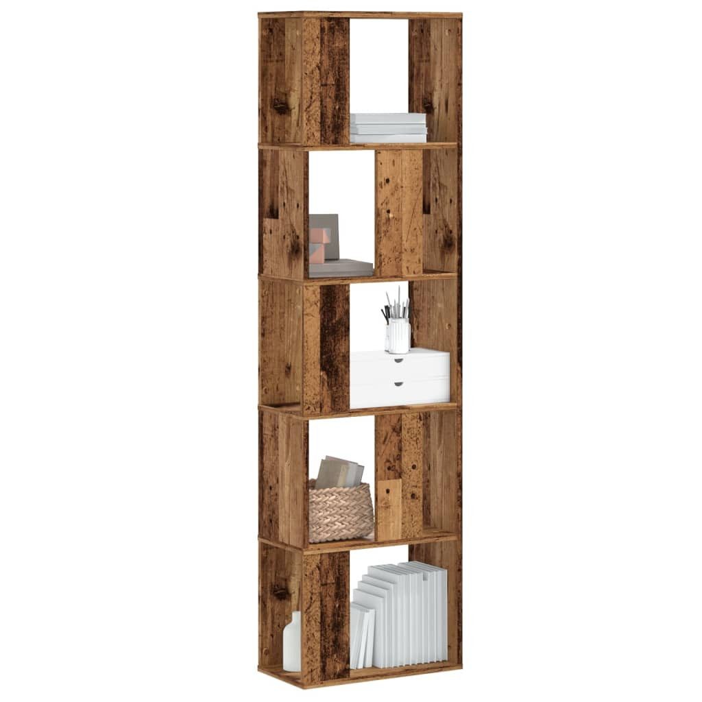 vidaXL Bücherregal NA Bücherregal Standregal Bodenregal 5 Böden Altholz 45x23,5x162,5 cm