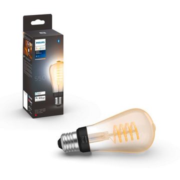 Philips Hue LED-Leuchtmittel E27 LED Leuchtmittel Edison Einzelpack, E27, Warmweiß