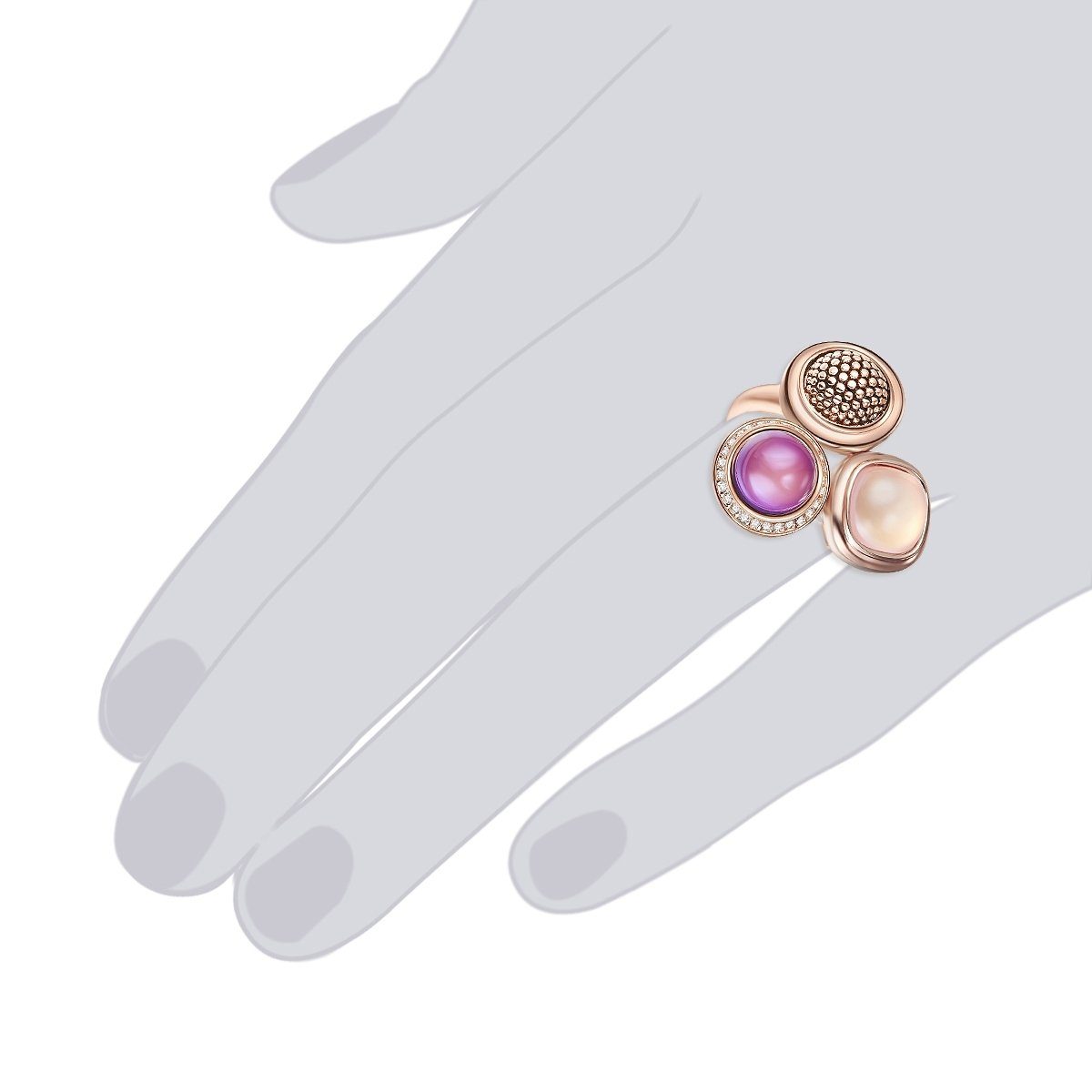 Lulu & Jane Fingerring roségold, Metall-Legierung günstig online kaufen