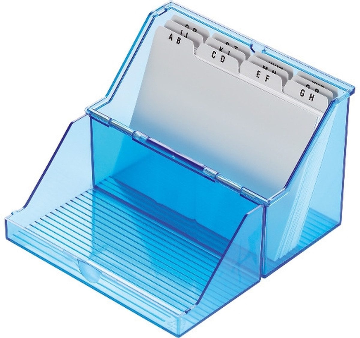 HELIT Karteikasten Karteibox A8 quer blau transparent