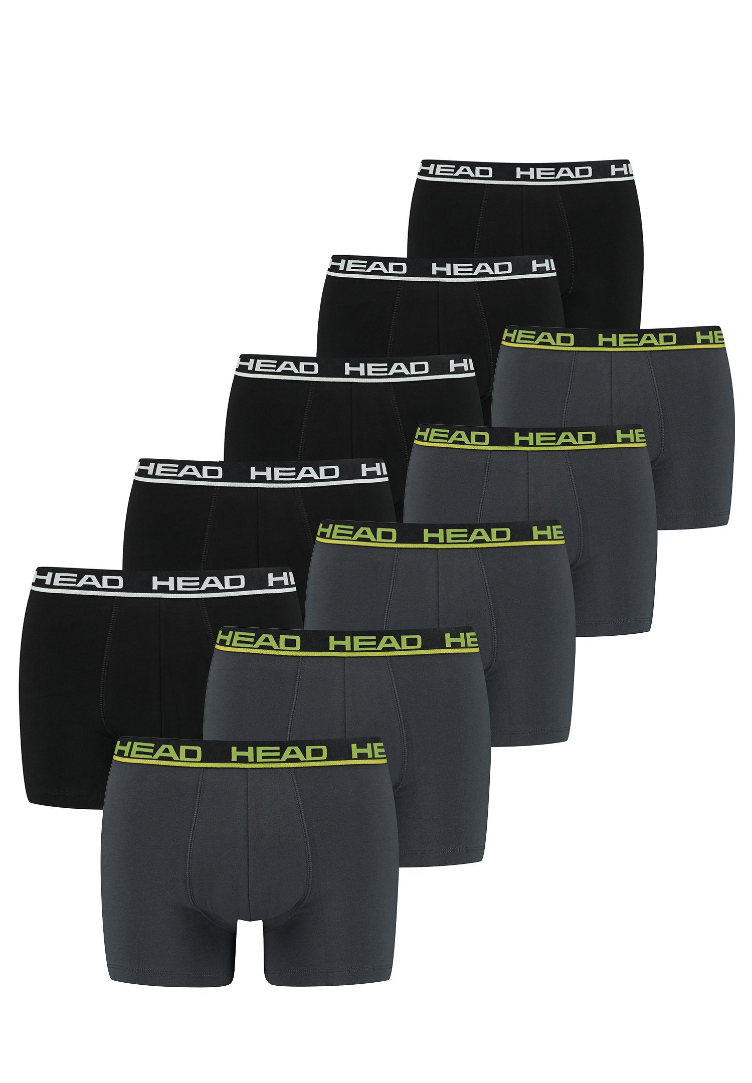 Head Boxershorts 10 er Pack Boxer (Spar-Set, 10-St., 10er-Pack) 223 - Black/Anthracite