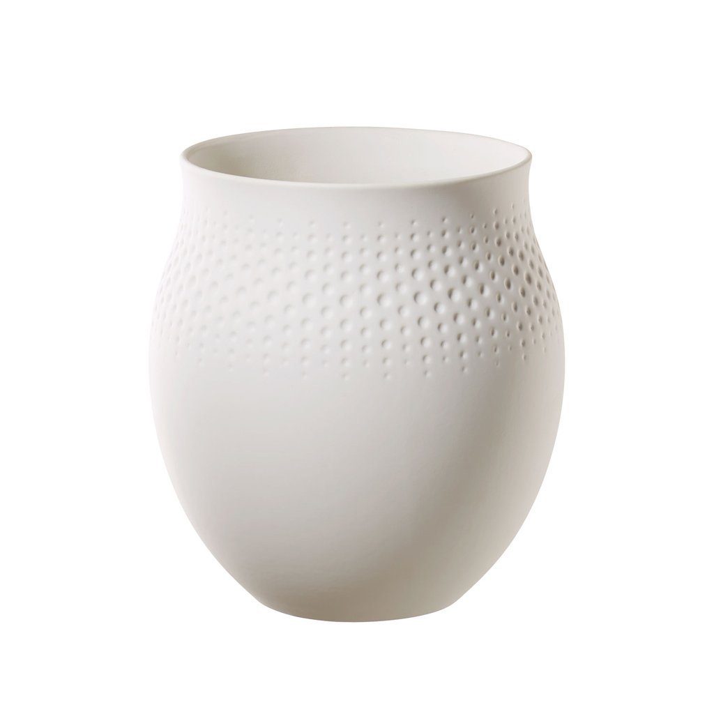 Manufacture Vase, 17 & St) weiß Dekovase cm, x 18 (1 Collier Boch Villeroy Perle