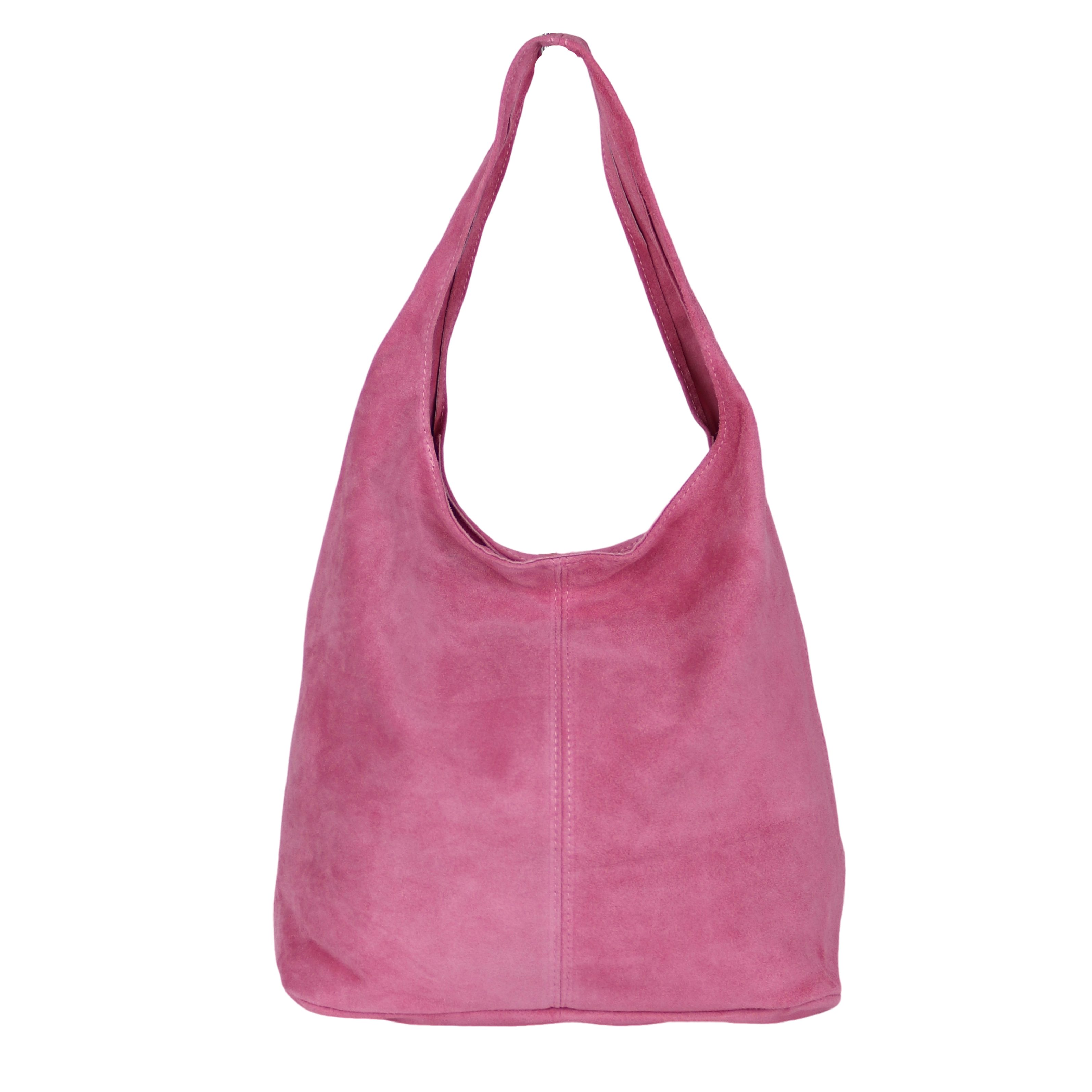 MIRROSI Beuteltasche Damen aus Wildleder, Made in Italy, Shopper Tasche (ca.33x32x16cm)
